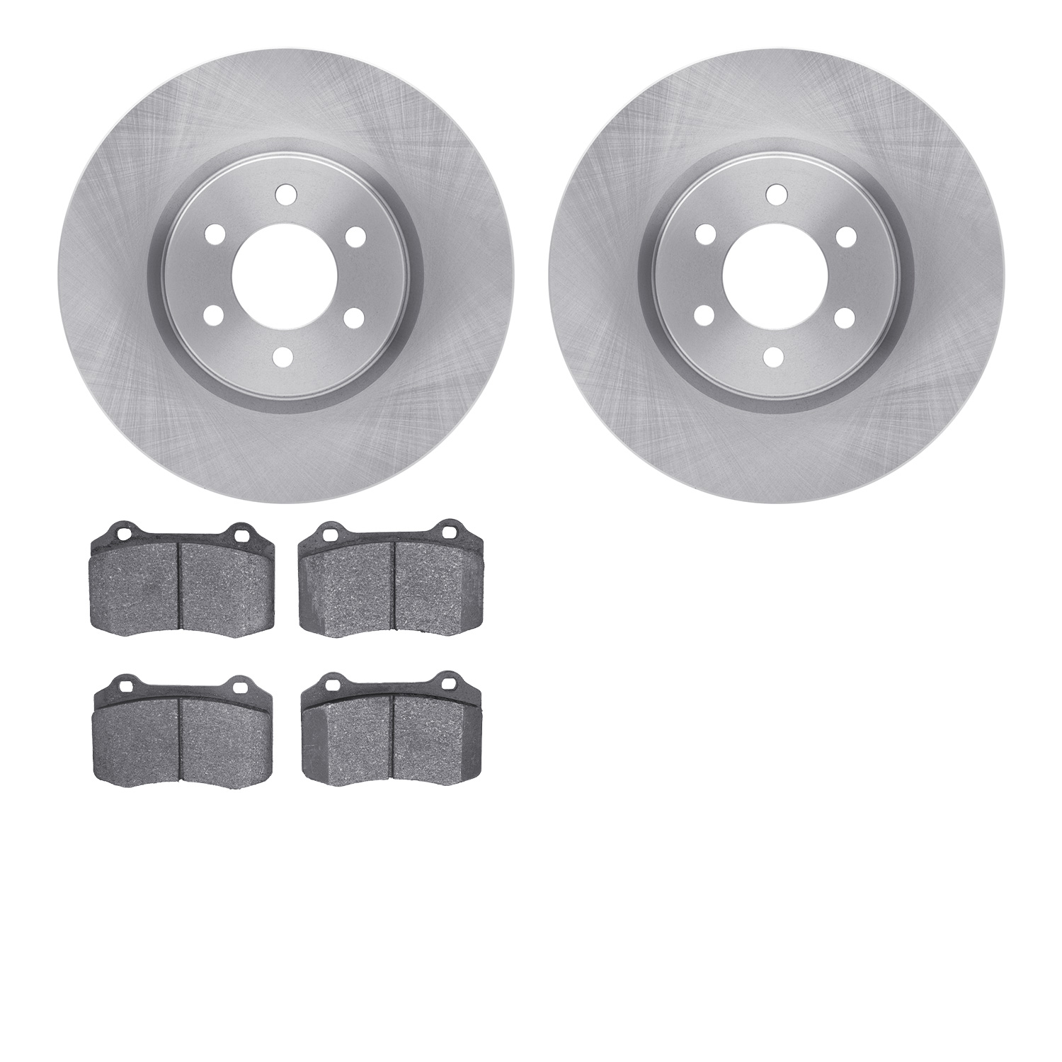 6302-40061 Brake Rotors with 3000-Series Ceramic Brake Pads Kit, 1992-2002 Mopar, Position: Front