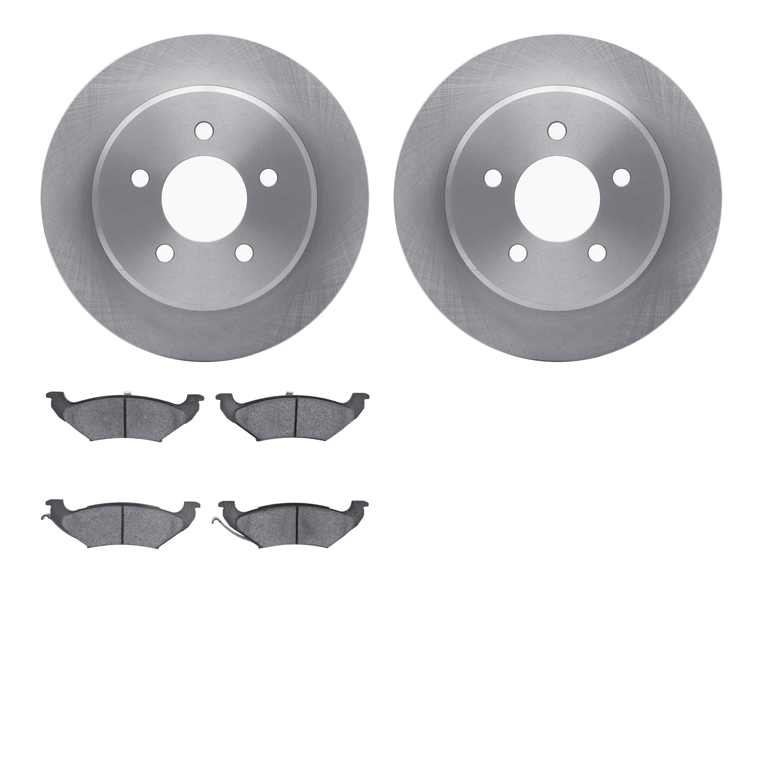 6302-40072 Brake Rotors with 3000-Series Ceramic Brake Pads Kit, 1997-2000 Mopar, Position: Rear