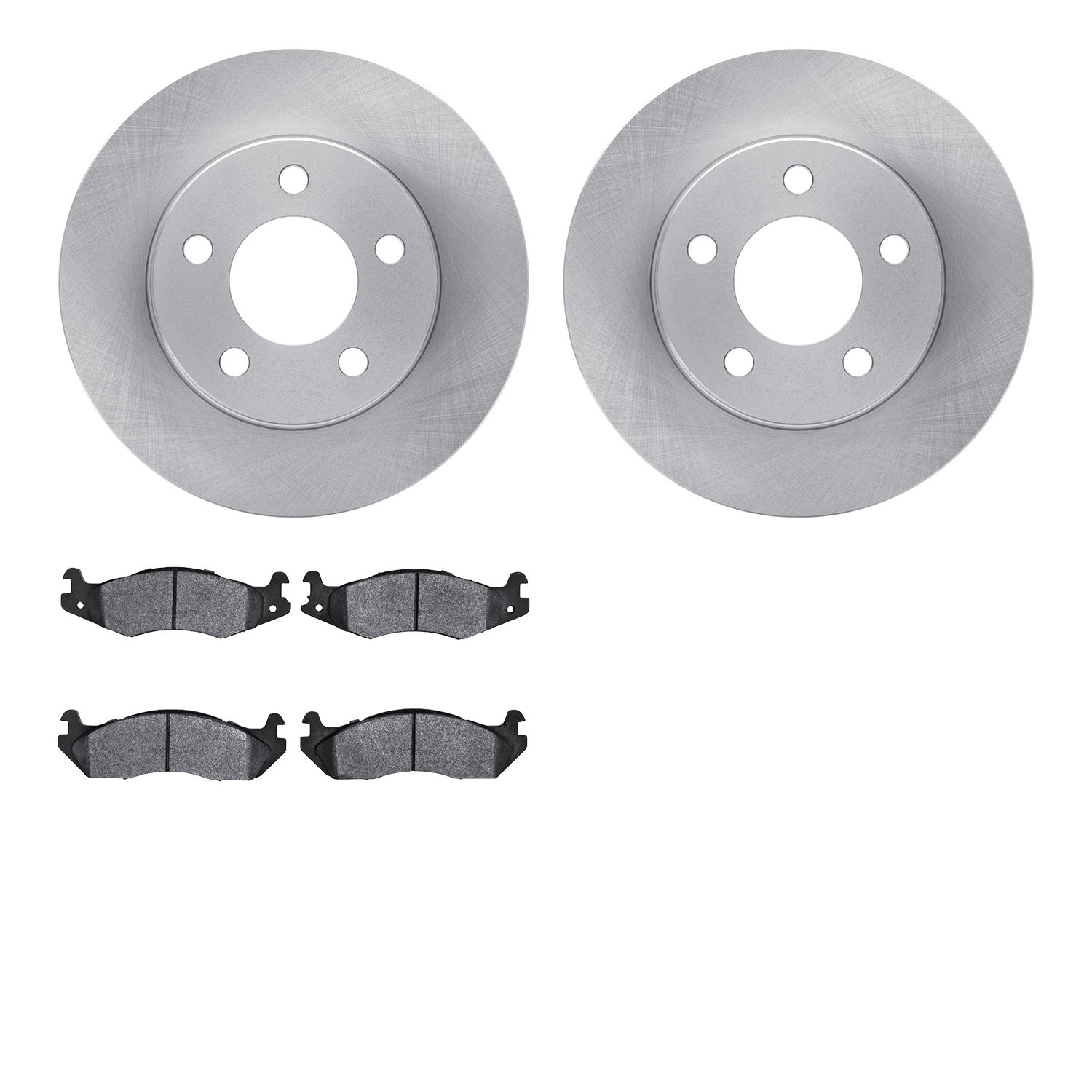 6302-42013 Brake Rotors with 3000-Series Ceramic Brake Pads Kit, 1982-1989 Multiple Makes/Models, Position: Front