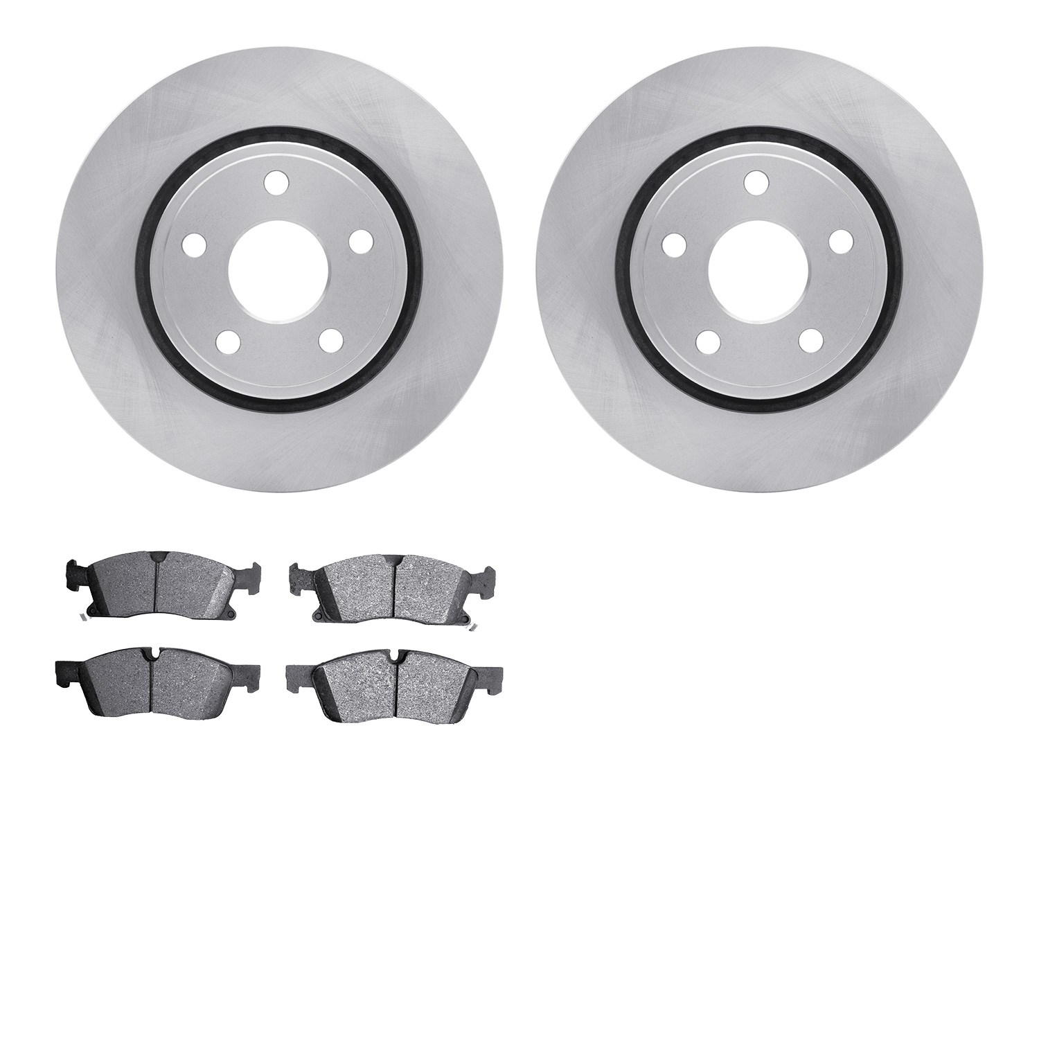 6302-42054 Brake Rotors with 3000-Series Ceramic Brake Pads Kit, Fits Select Mopar, Position: Front