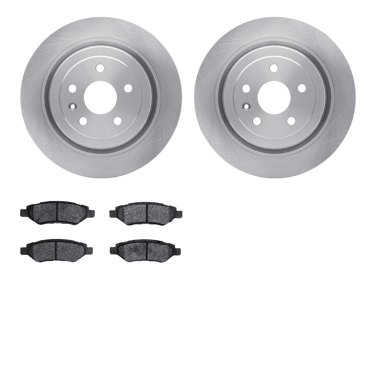 6302-46048 Brake Rotors with 3000-Series Ceramic Brake Pads Kit, 2008-2014 GM, Position: Rear