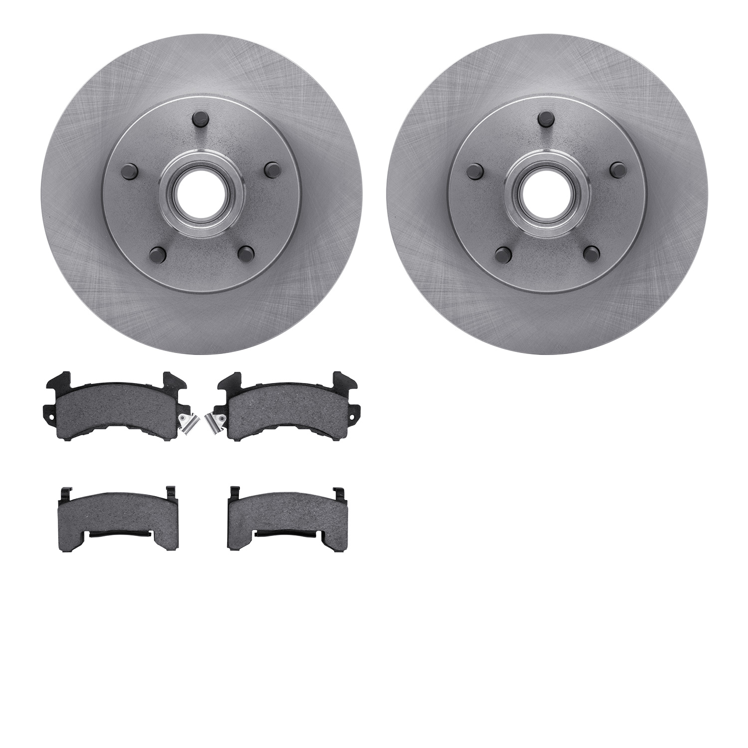 6302-47015 Brake Rotors with 3000-Series Ceramic Brake Pads Kit, 1982-1995 GM, Position: Front