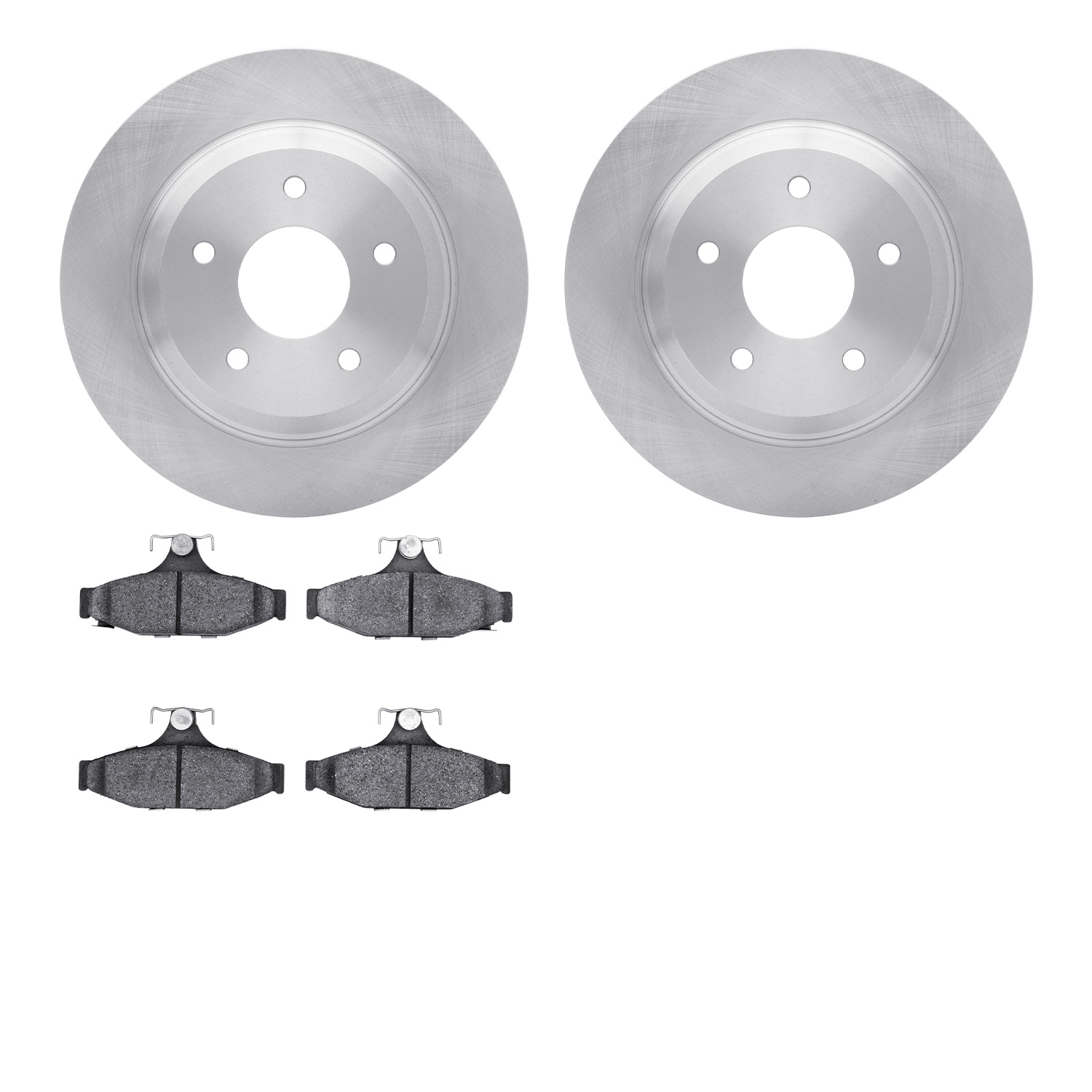 6302-47033 Brake Rotors with 3000-Series Ceramic Brake Pads Kit, 1988-1996 GM, Position: Rear