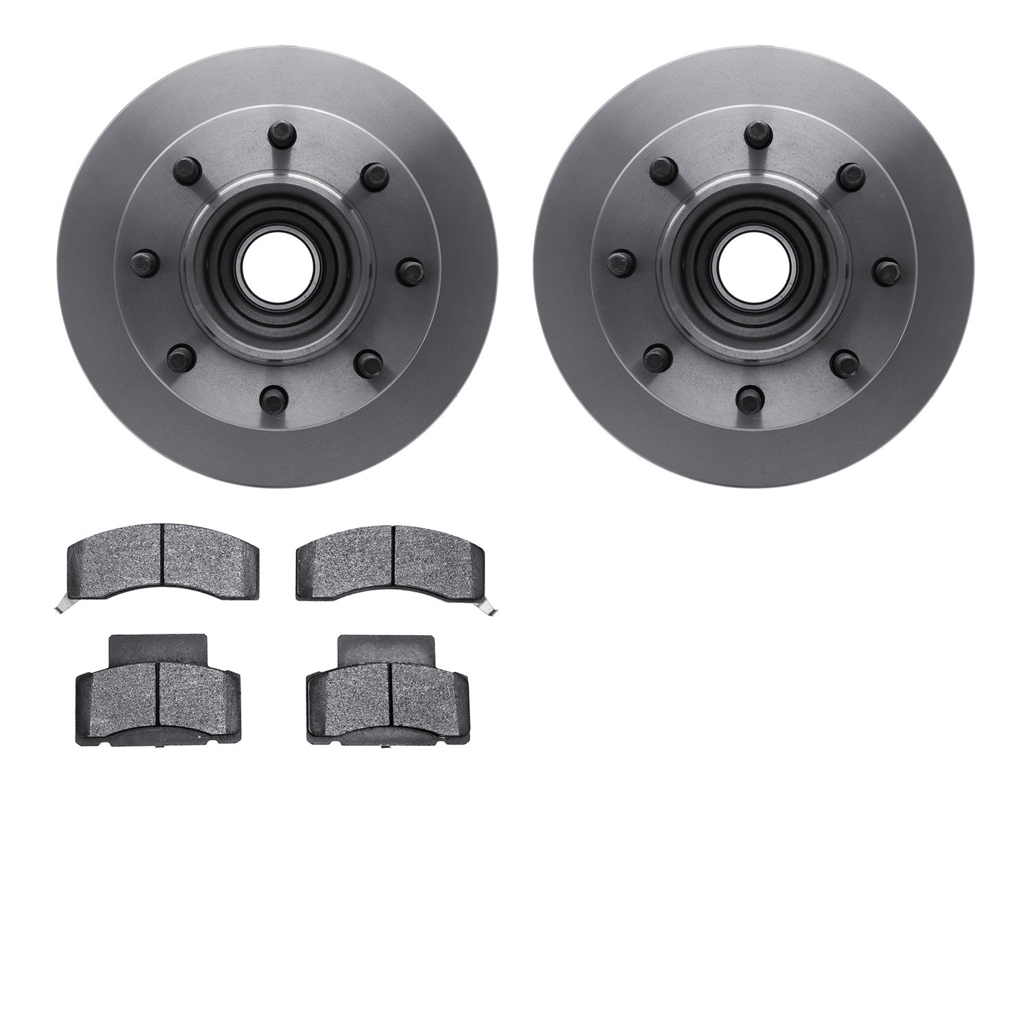 6302-48031 Brake Rotors with 3000-Series Ceramic Brake Pads Kit, 1995-2002 GM, Position: Front