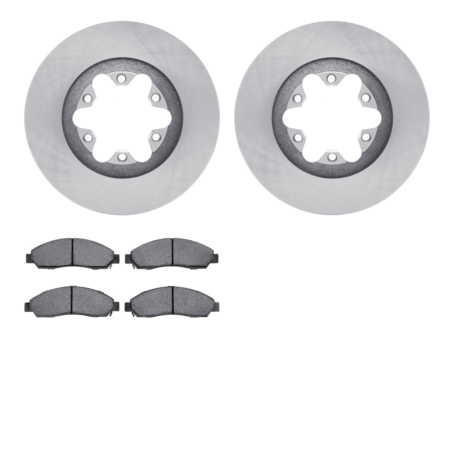 6302-48056 Brake Rotors with 3000-Series Ceramic Brake Pads Kit, 2004-2008 GM, Position: Front