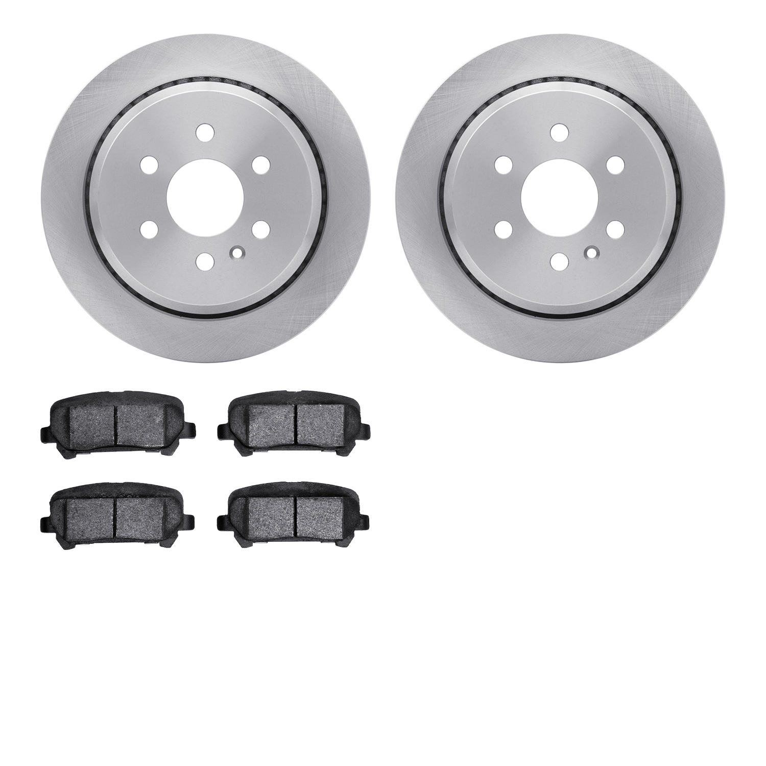 6302-48072 Brake Rotors with 3000-Series Ceramic Brake Pads Kit, 2015-2020 GM, Position: Rear