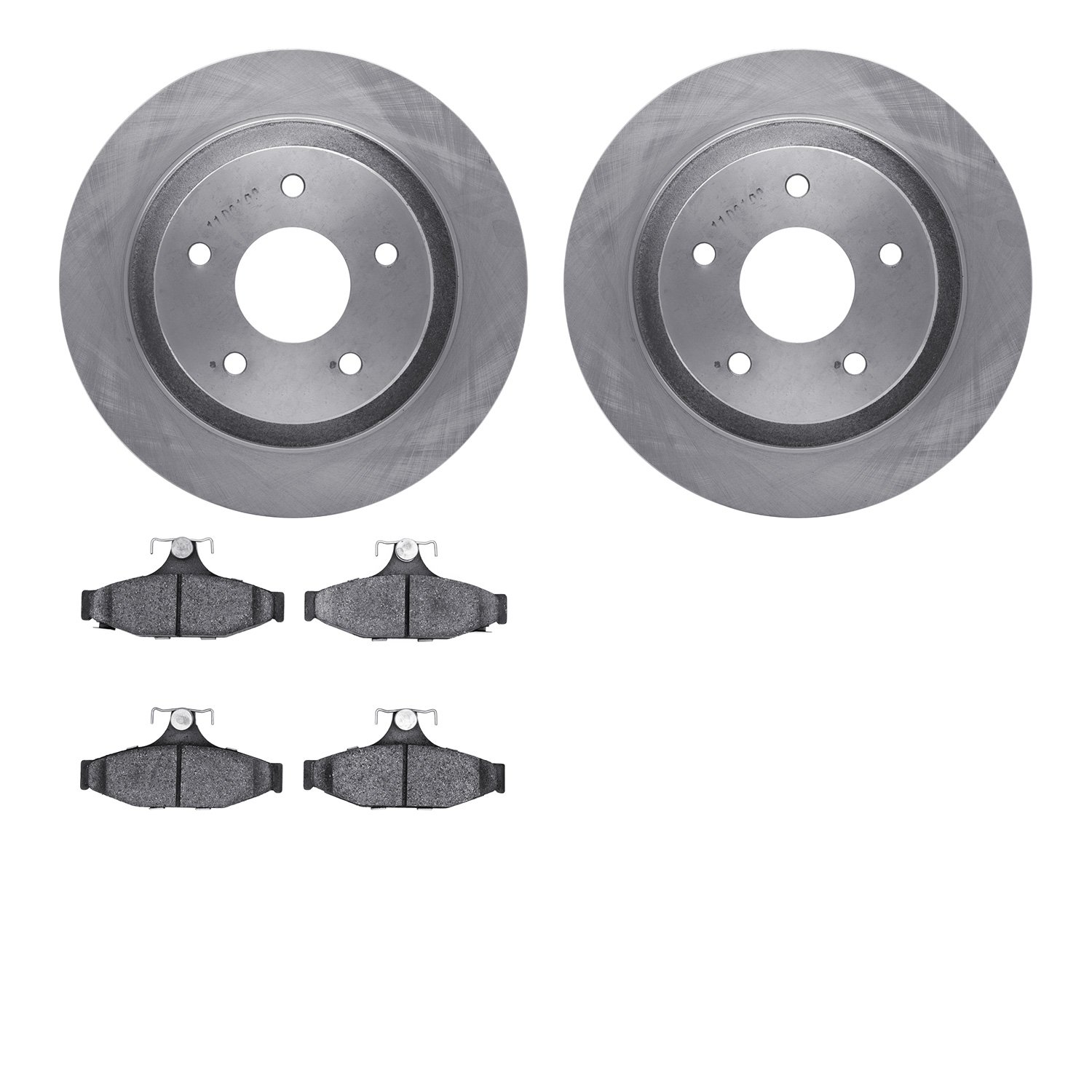 6302-52006 Brake Rotors with 3000-Series Ceramic Brake Pads Kit, 1985-1992 GM, Position: Rear