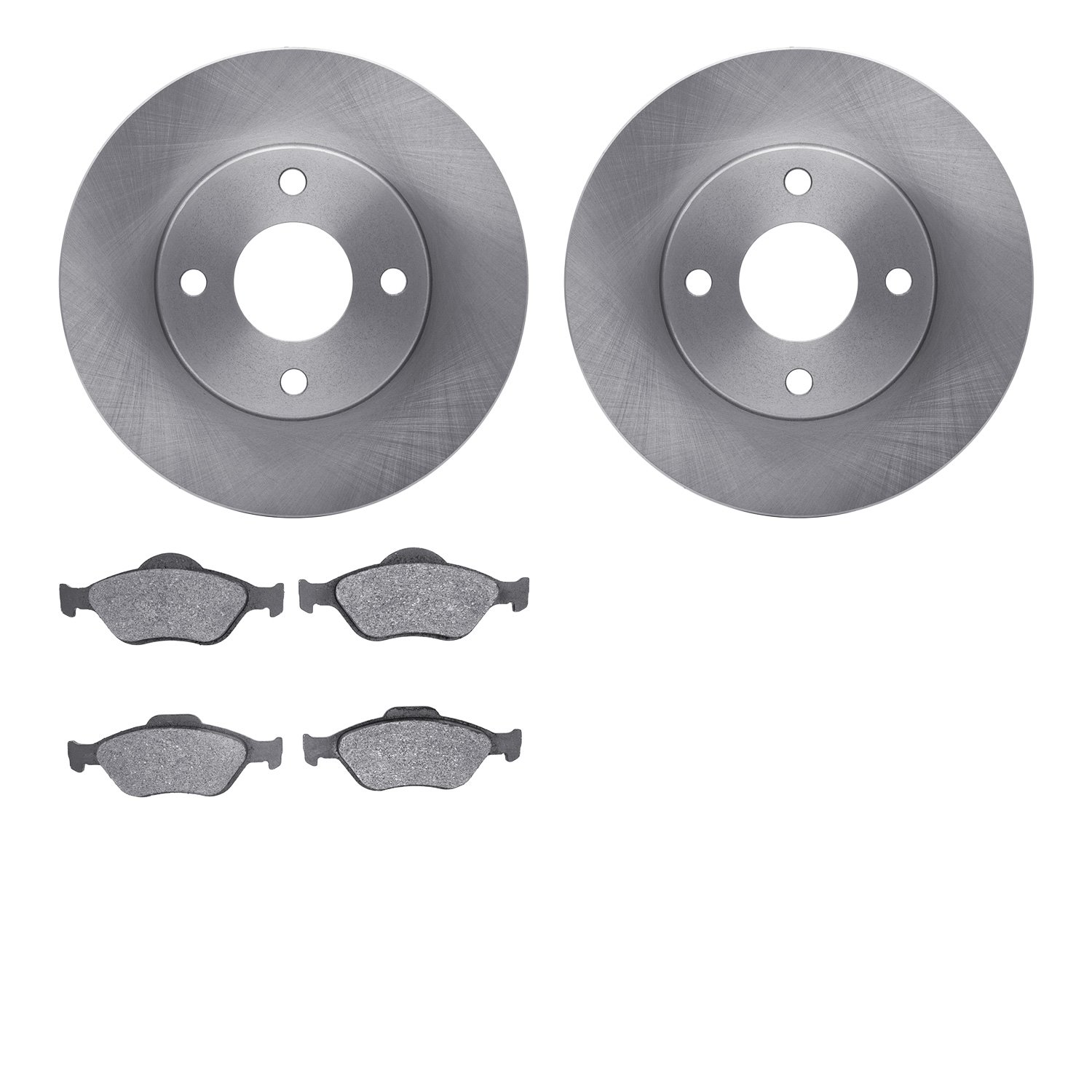 6302-54015 Brake Rotors with 3000-Series Ceramic Brake Pads Kit, 2004-2015 Ford/Lincoln/Mercury/Mazda, Position: Front