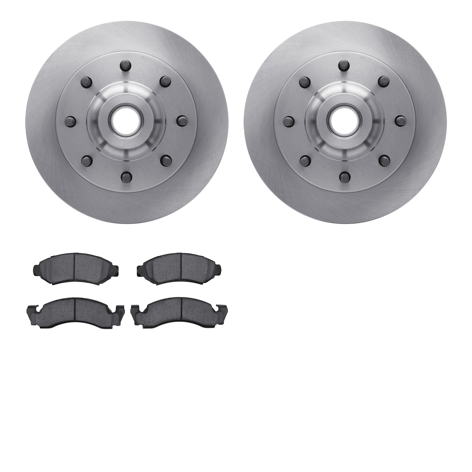 6302-54019 Brake Rotors with 3000-Series Ceramic Brake Pads Kit, 1973-1979 Ford/Lincoln/Mercury/Mazda, Position: Front