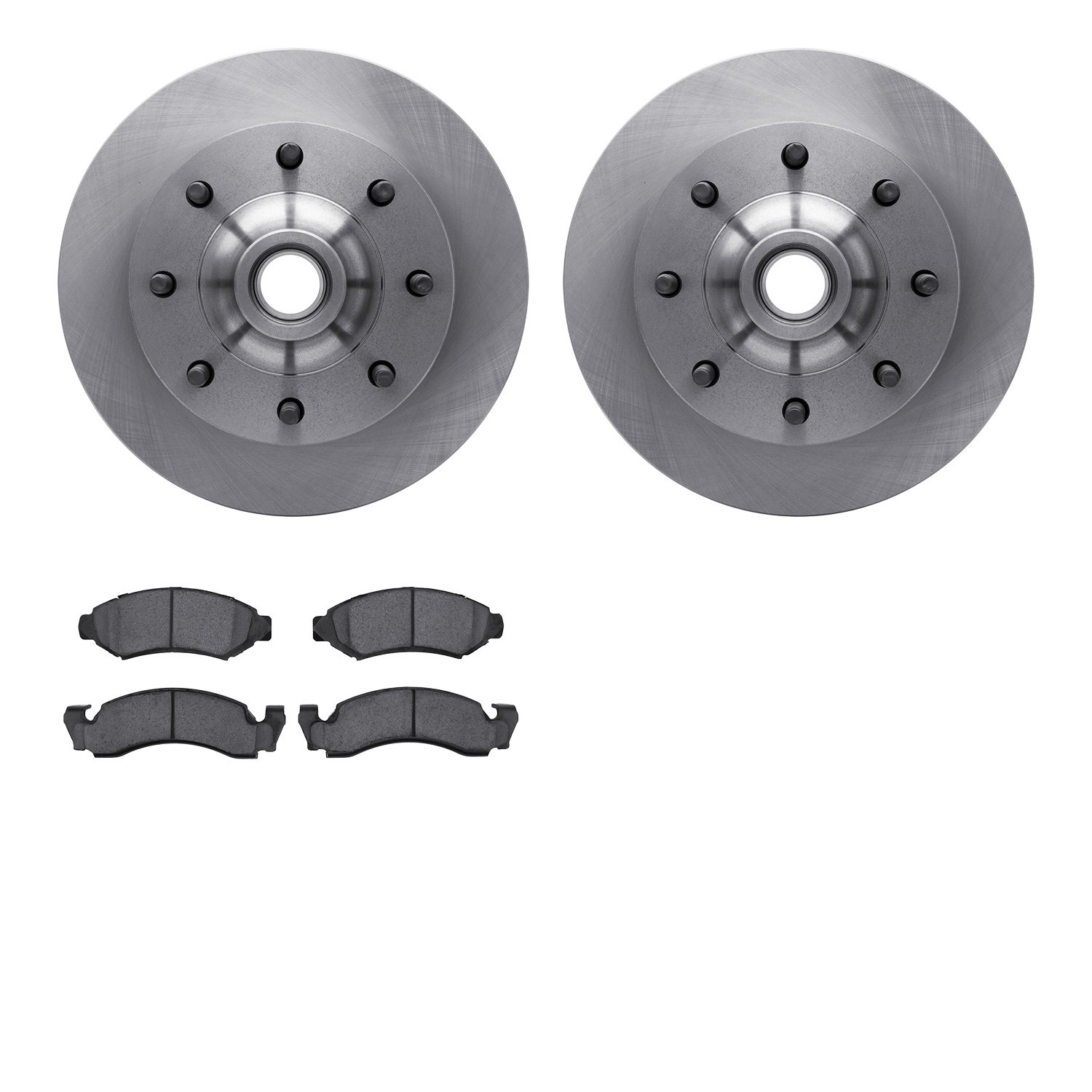 6302-54021 Brake Rotors with 3000-Series Ceramic Brake Pads Kit, 1980-1985 Ford/Lincoln/Mercury/Mazda, Position: Front