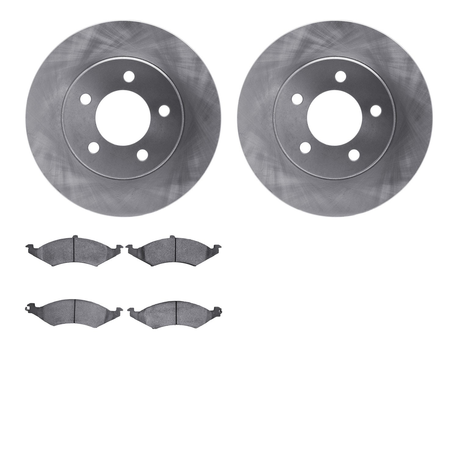 6302-54069 Brake Rotors with 3000-Series Ceramic Brake Pads Kit, 1991-1993 Ford/Lincoln/Mercury/Mazda, Position: Front