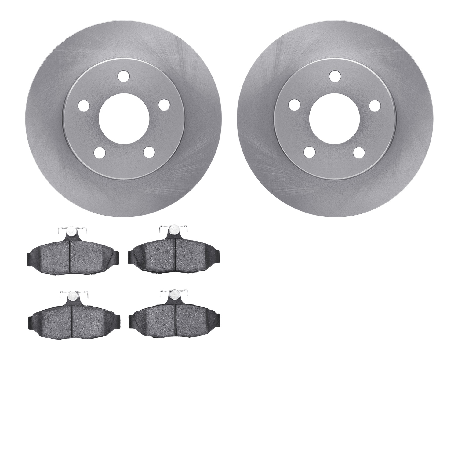 6302-54077 Brake Rotors with 3000-Series Ceramic Brake Pads Kit, 1986-1992 Ford/Lincoln/Mercury/Mazda, Position: Rear