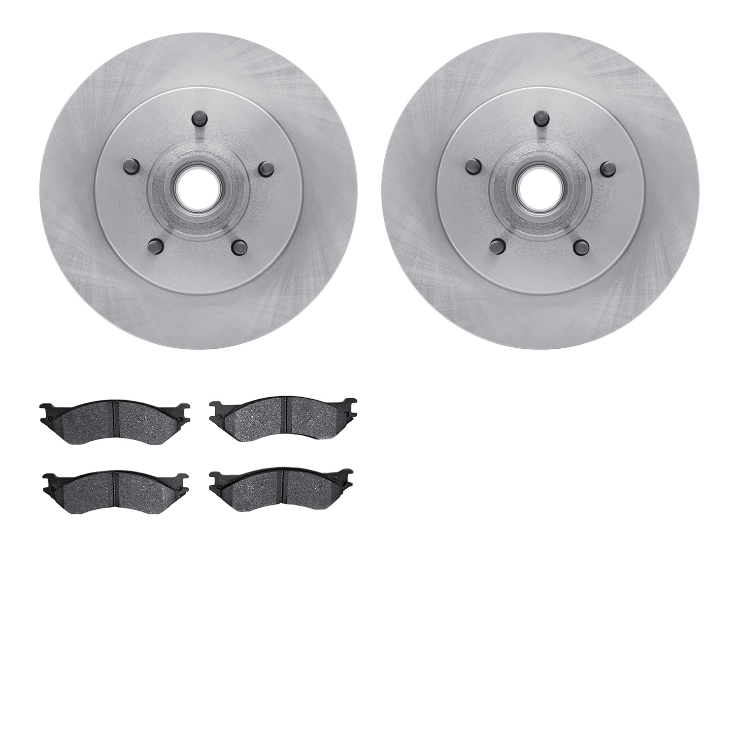 6302-54117 Brake Rotors with 3000-Series Ceramic Brake Pads Kit, 1997-2000 Ford/Lincoln/Mercury/Mazda, Position: Front