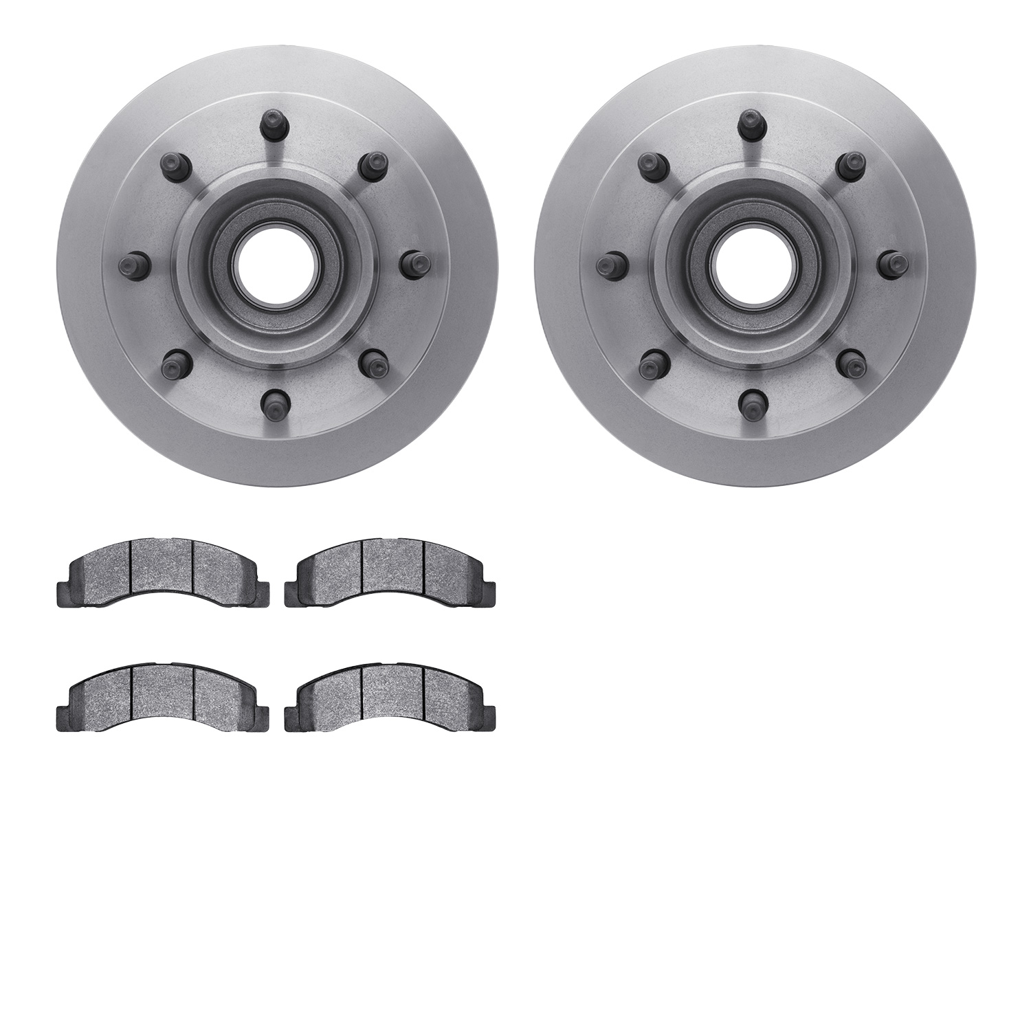 6302-54126 Brake Rotors with 3000-Series Ceramic Brake Pads Kit, 1999-2002 Ford/Lincoln/Mercury/Mazda, Position: Front