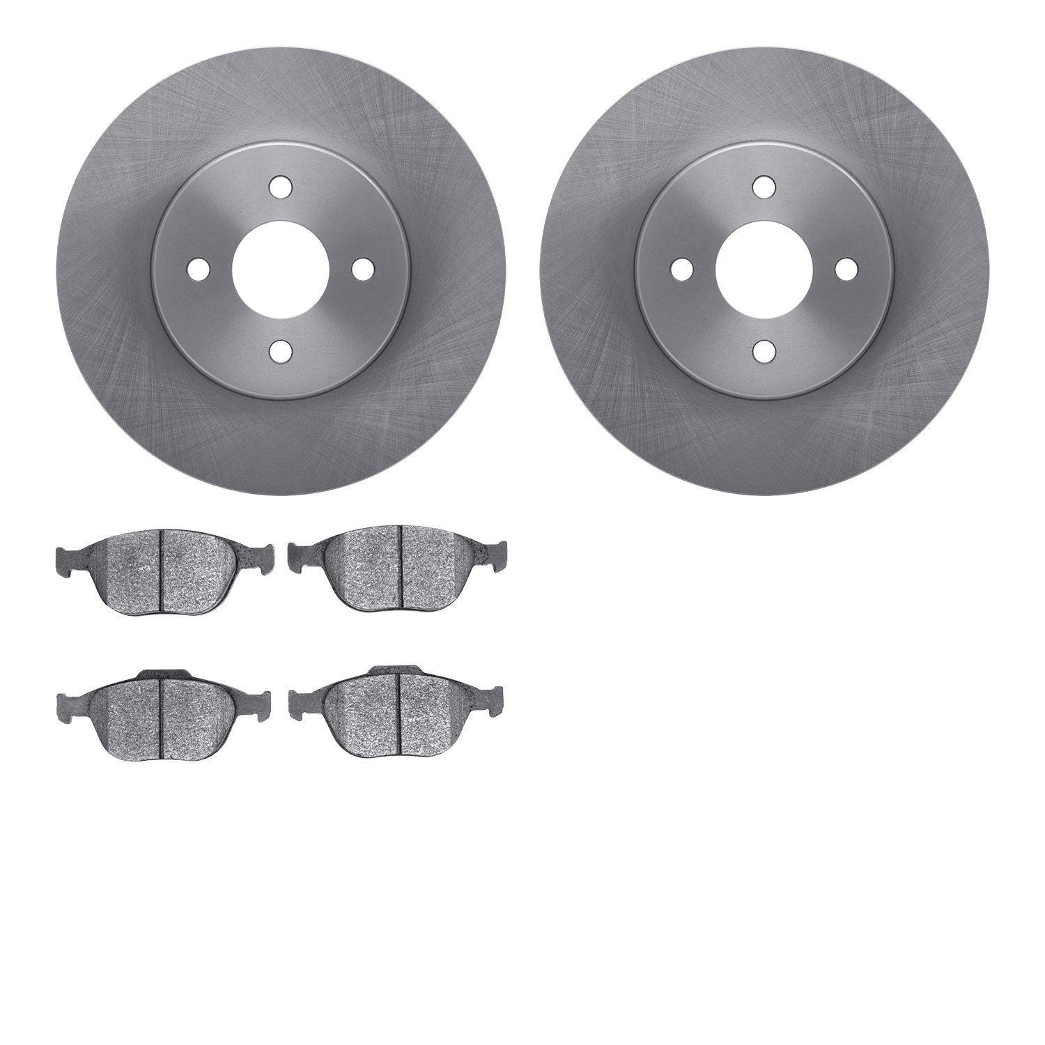 6302-54152 Brake Rotors with 3000-Series Ceramic Brake Pads Kit, 2002-2004 Ford/Lincoln/Mercury/Mazda, Position: Front