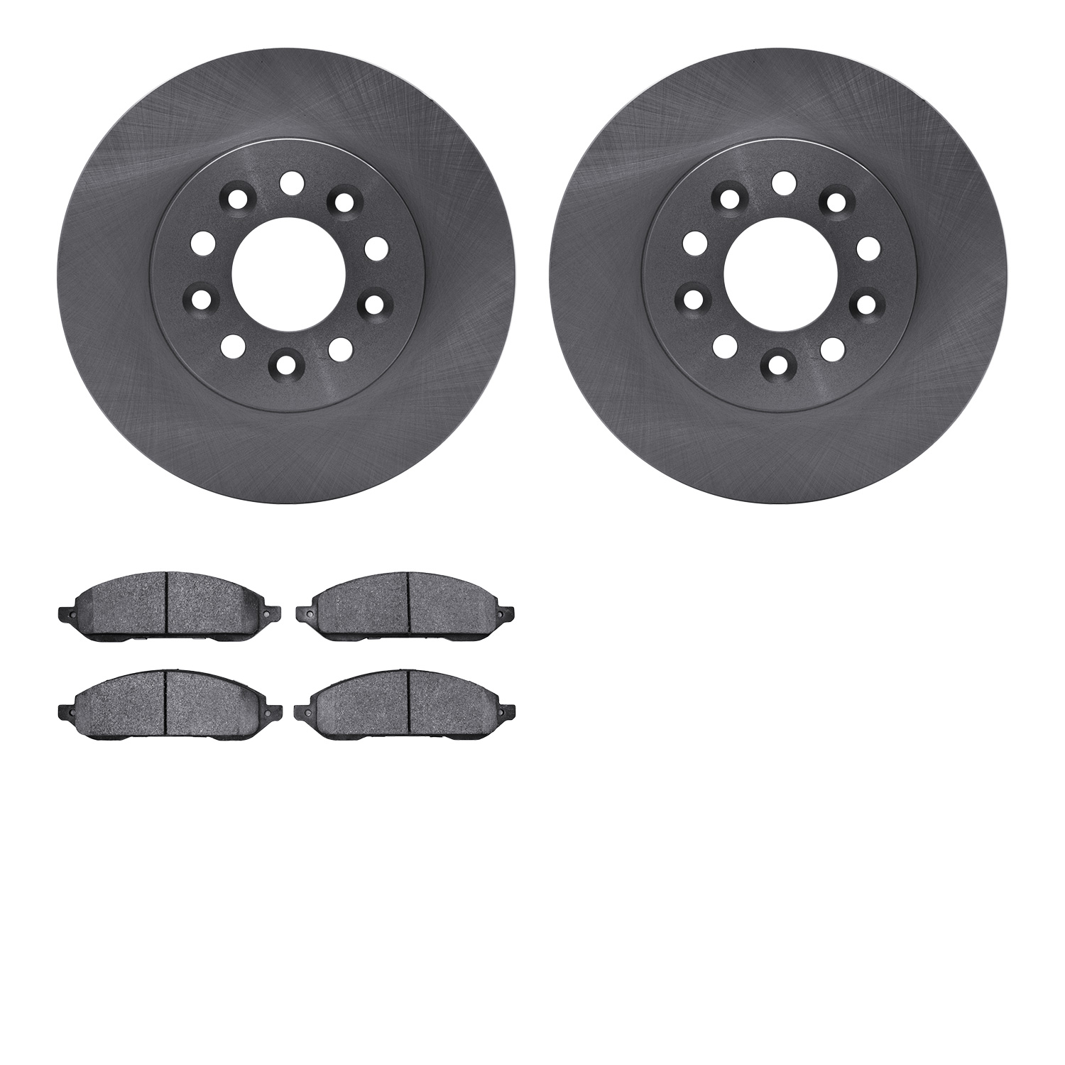 6302-54165 Brake Rotors with 3000-Series Ceramic Brake Pads Kit, 2004-2007 Ford/Lincoln/Mercury/Mazda, Position: Front