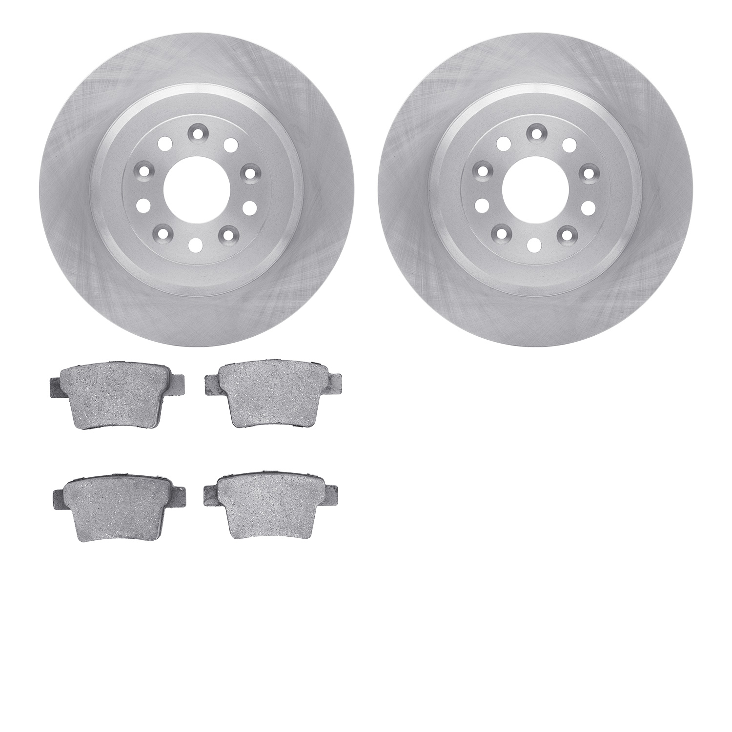 6302-54178 Brake Rotors with 3000-Series Ceramic Brake Pads Kit, 2005-2009 Ford/Lincoln/Mercury/Mazda, Position: Rear