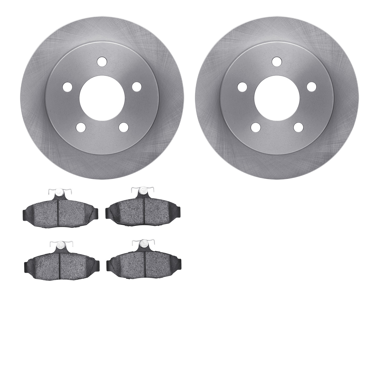 6302-55003 Brake Rotors with 3000-Series Ceramic Brake Pads Kit, 1991-1992 Ford/Lincoln/Mercury/Mazda, Position: Rear