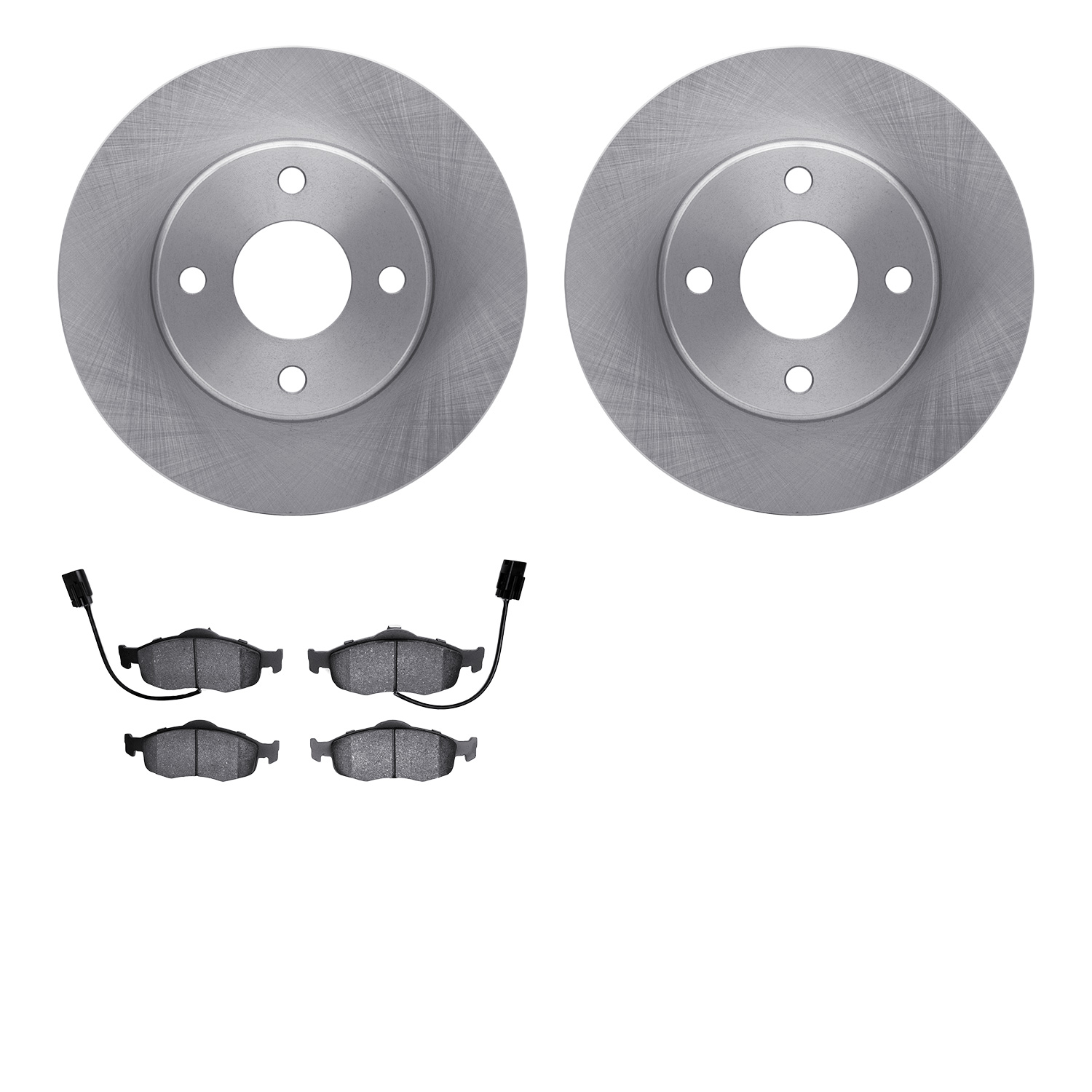 6302-56029 Brake Rotors with 3000-Series Ceramic Brake Pads Kit, 1998-2002 Ford/Lincoln/Mercury/Mazda, Position: Front