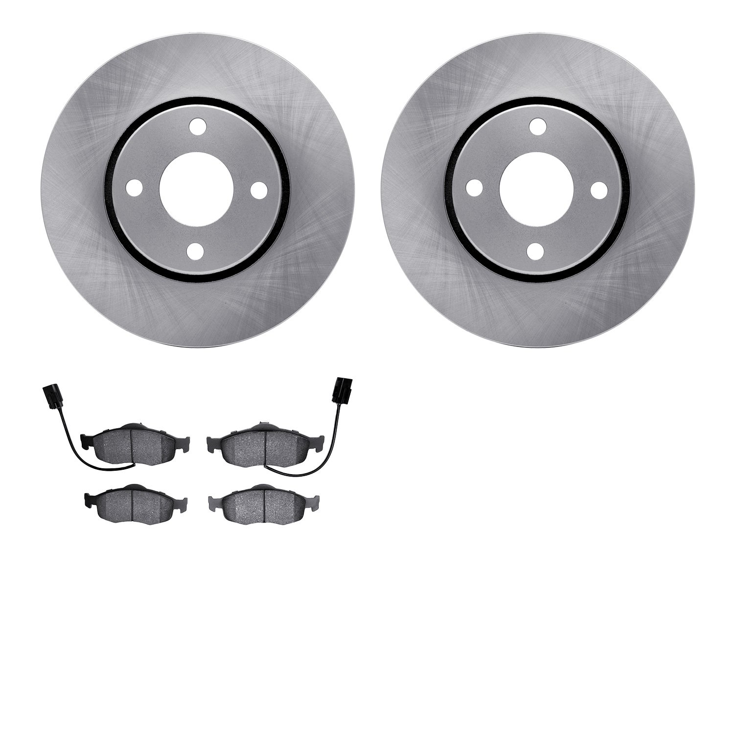 6302-56030 Brake Rotors with 3000-Series Ceramic Brake Pads Kit, 1998-2002 Ford/Lincoln/Mercury/Mazda, Position: Front