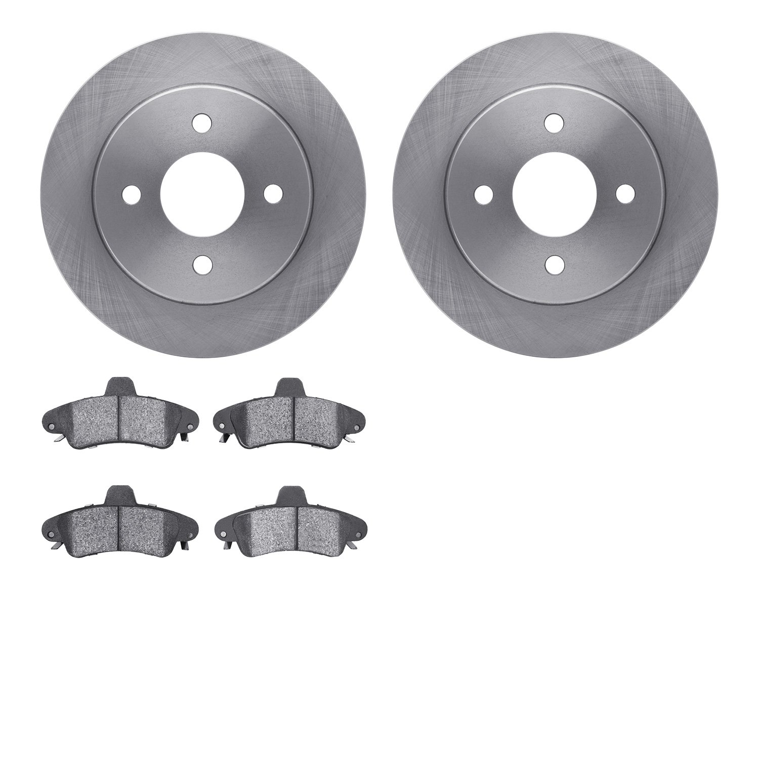 6302-56032 Brake Rotors with 3000-Series Ceramic Brake Pads Kit, 1995-2002 Ford/Lincoln/Mercury/Mazda, Position: Rear