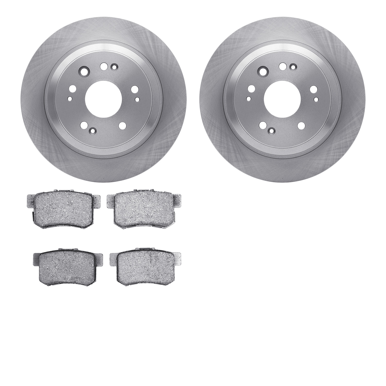 6302-59075 Brake Rotors with 3000-Series Ceramic Brake Pads Kit, 2010-2015 Acura/Honda, Position: Rear