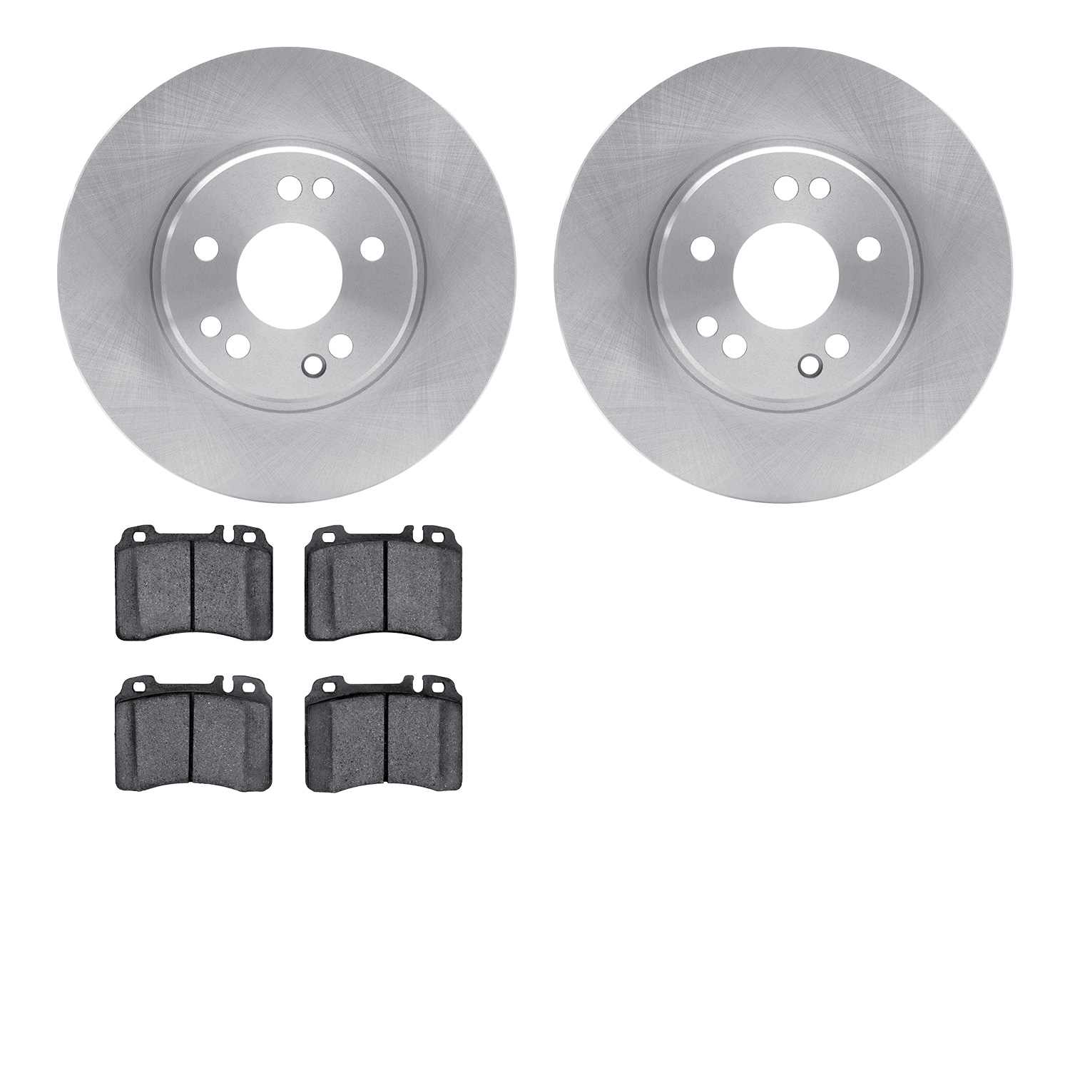 6302-63010 Brake Rotors with 3000-Series Ceramic Brake Pads Kit, 1990-1998 Mercedes-Benz, Position: Front