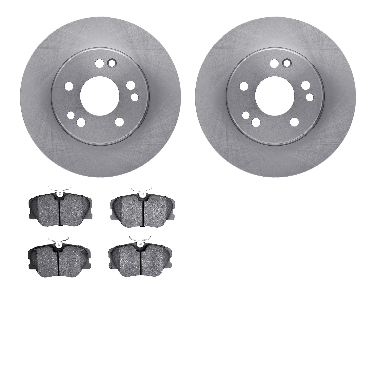 6302-63033 Brake Rotors with 3000-Series Ceramic Brake Pads Kit, 1984-1995 Mercedes-Benz, Position: Front