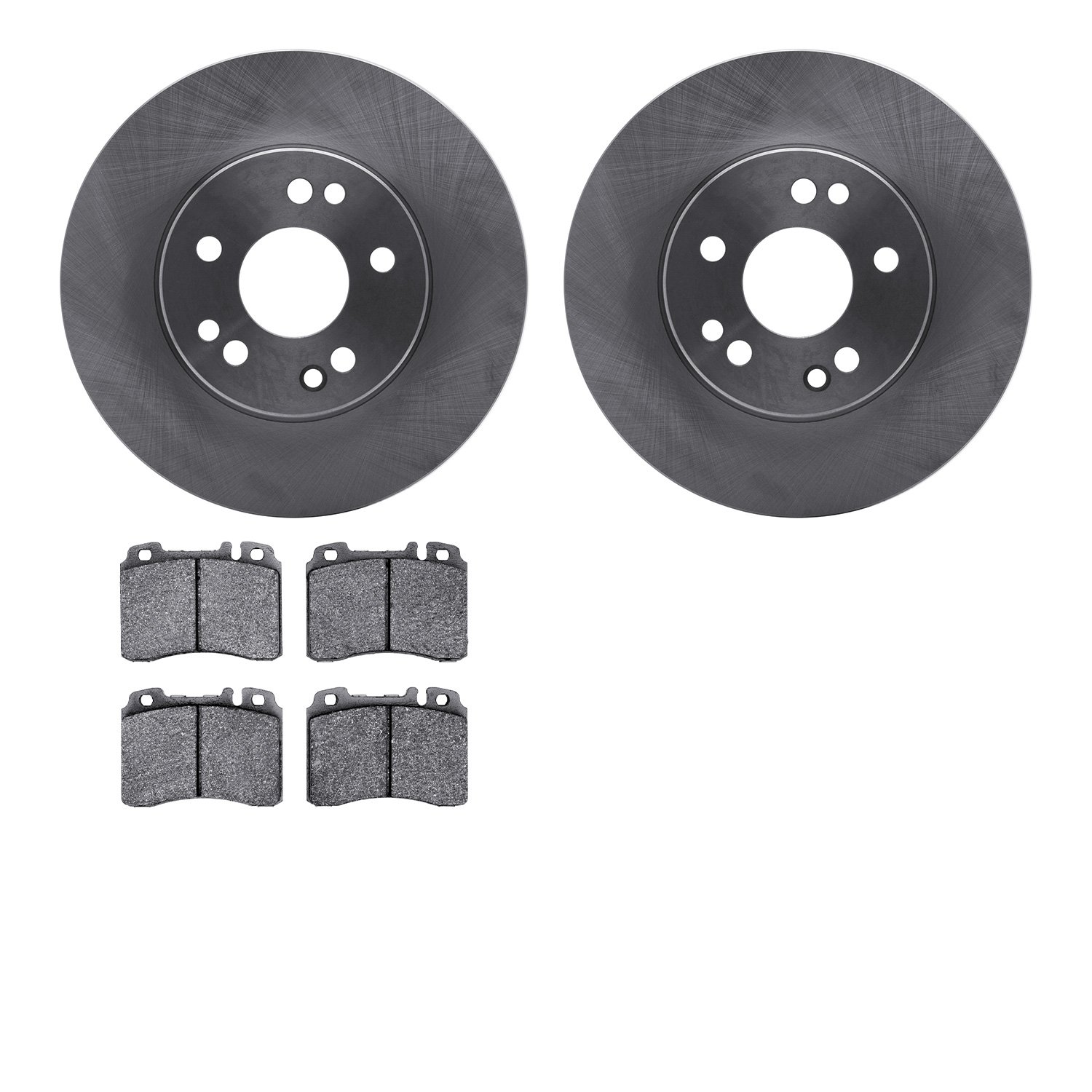 6302-63046 Brake Rotors with 3000-Series Ceramic Brake Pads Kit, 1990-1995 Mercedes-Benz, Position: Front