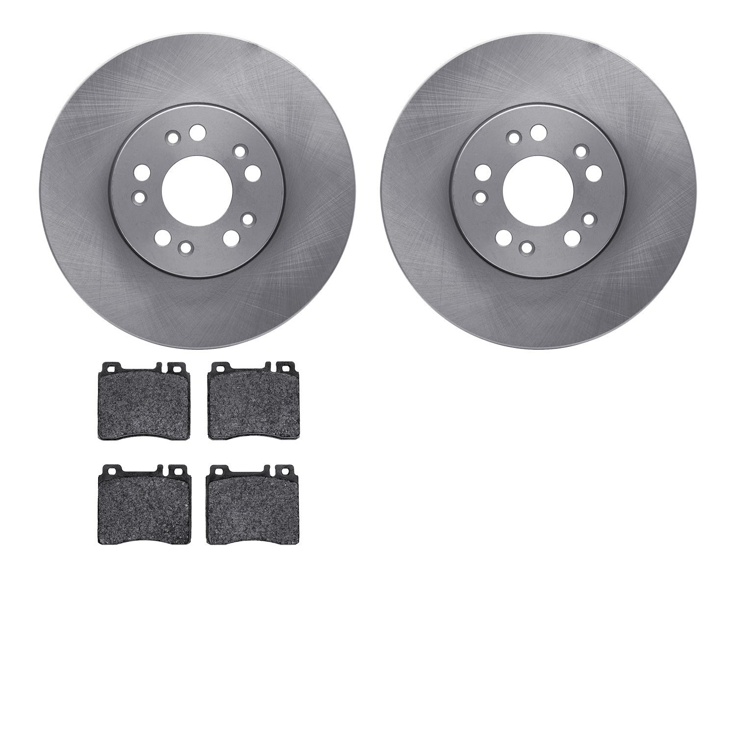 6302-63047 Brake Rotors with 3000-Series Ceramic Brake Pads Kit, 1991-1999 Mercedes-Benz, Position: Front