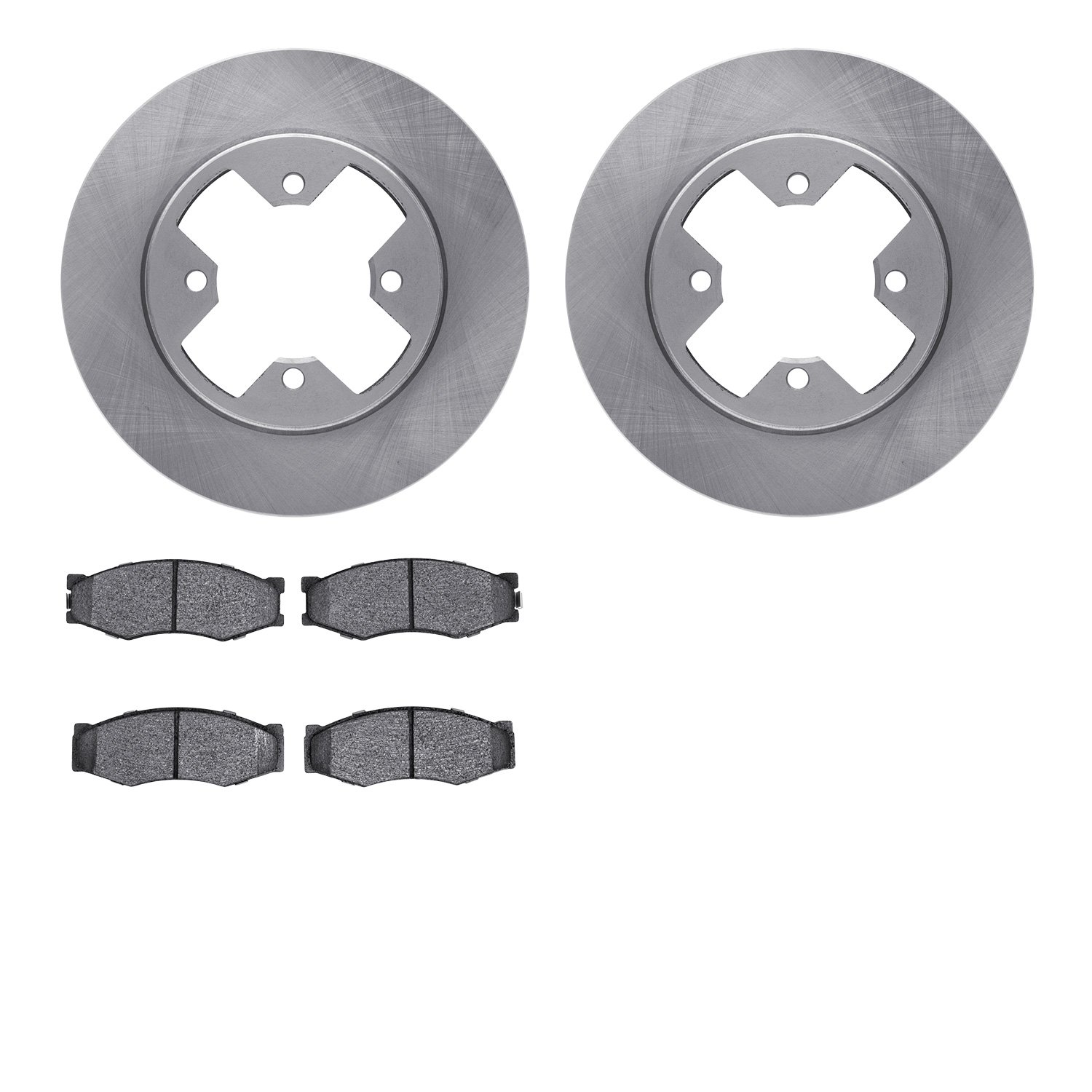 6302-67021 Brake Rotors with 3000-Series Ceramic Brake Pads Kit, 1984-1986 Infiniti/Nissan, Position: Front