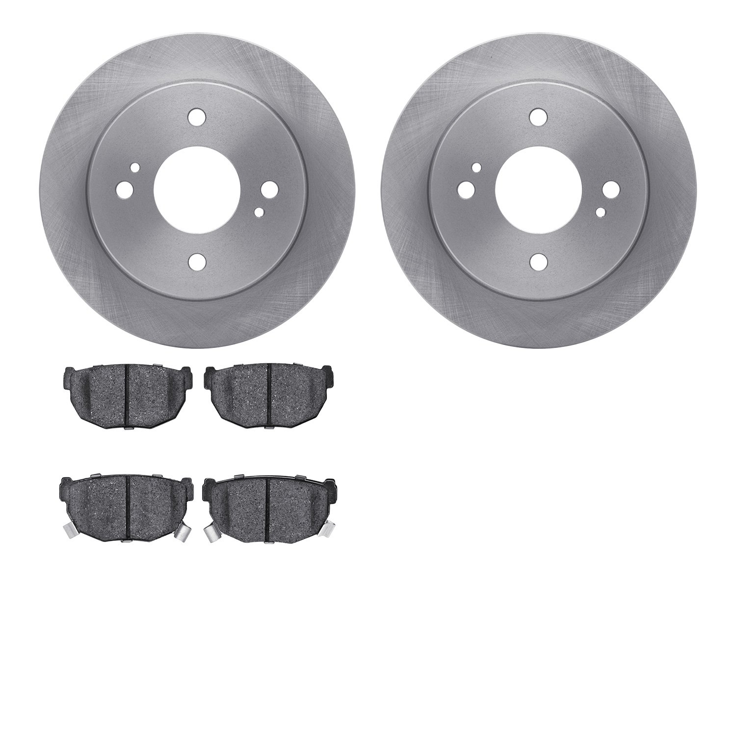 6302-67028 Brake Rotors with 3000-Series Ceramic Brake Pads Kit, 1982-1988 Infiniti/Nissan, Position: Rear