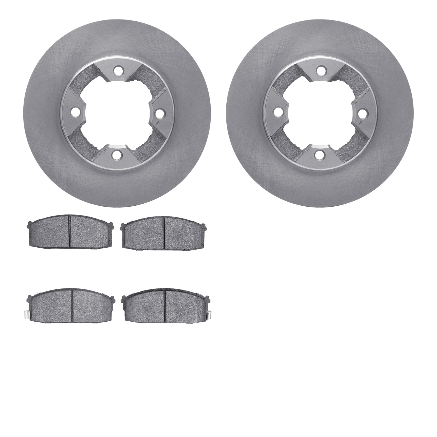 6302-67035 Brake Rotors with 3000-Series Ceramic Brake Pads Kit, 1982-1986 Infiniti/Nissan, Position: Front