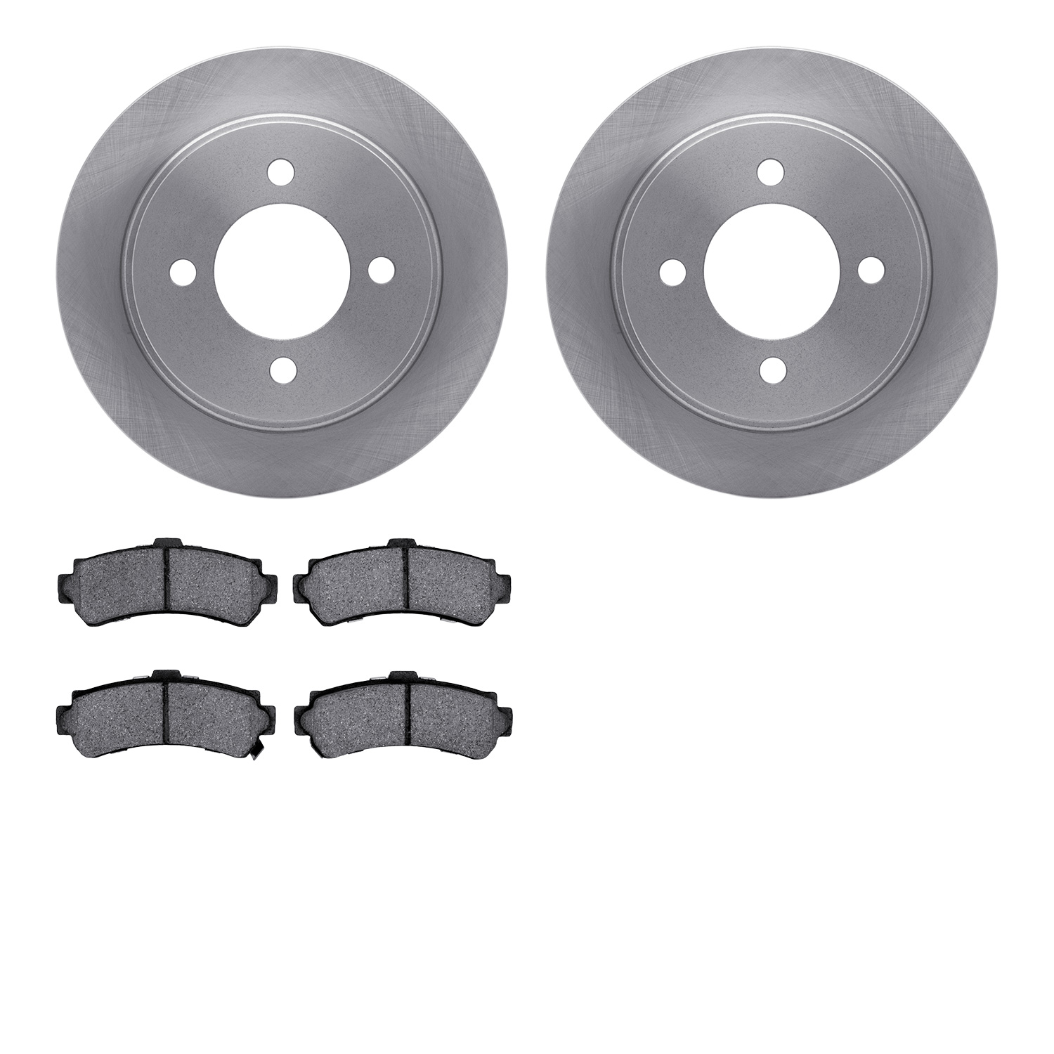 6302-67076 Brake Rotors with 3000-Series Ceramic Brake Pads Kit, 1995-2000 Infiniti/Nissan, Position: Rear