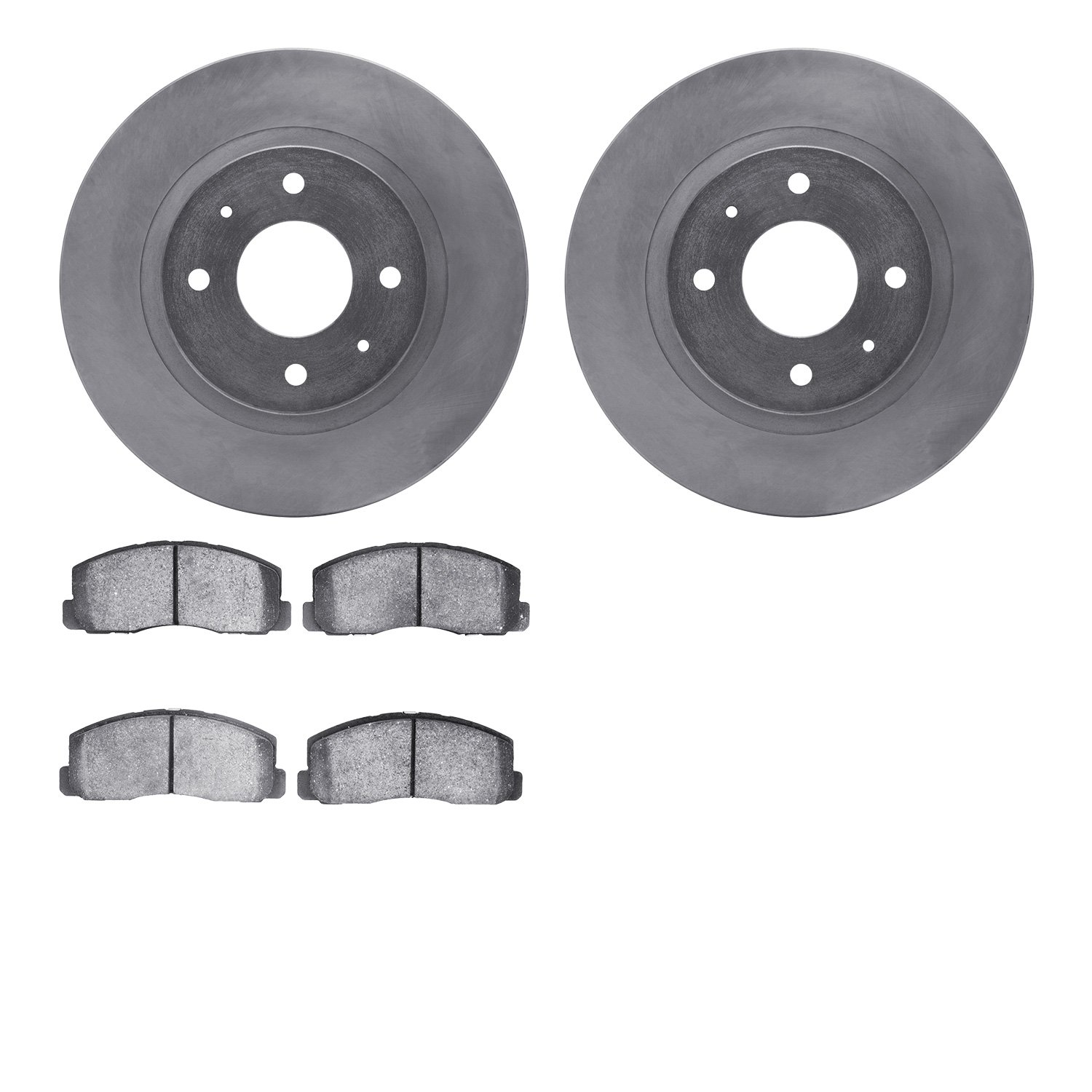 6302-72012 Brake Rotors with 3000-Series Ceramic Brake Pads Kit, 1985-1987 Mitsubishi, Position: Front