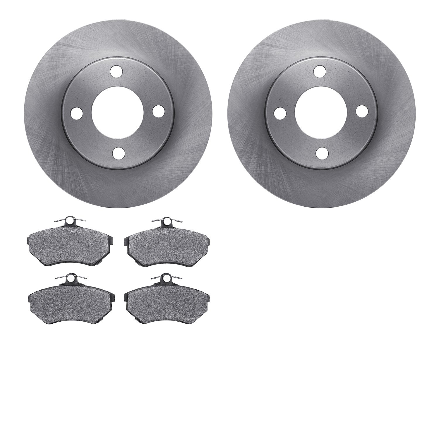 6302-73042 Brake Rotors with 3000-Series Ceramic Brake Pads Kit, 1980-1983 Audi/Volkswagen, Position: Front