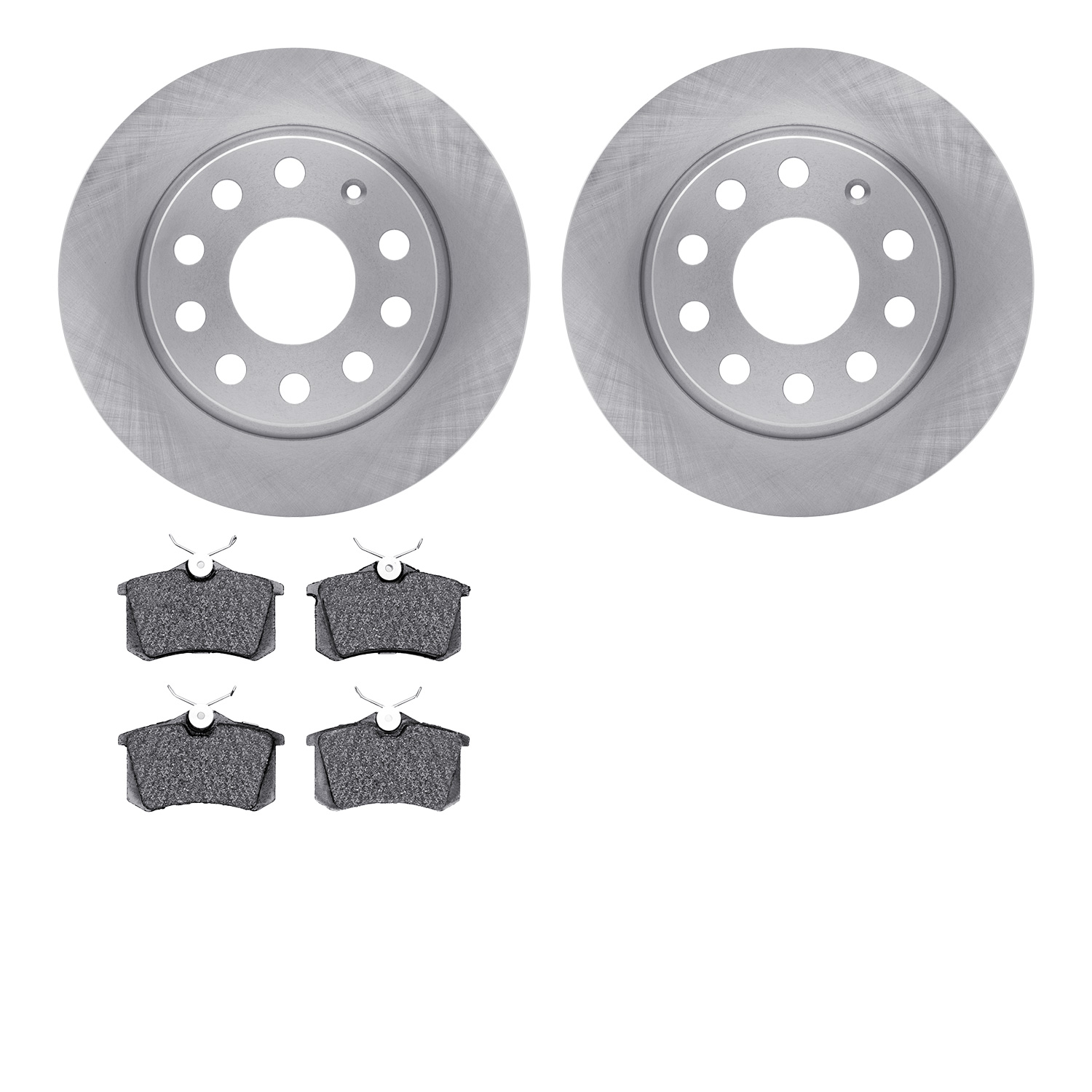 6302-74042 Brake Rotors with 3000-Series Ceramic Brake Pads Kit, 2010-2019 Audi/Volkswagen, Position: Rear