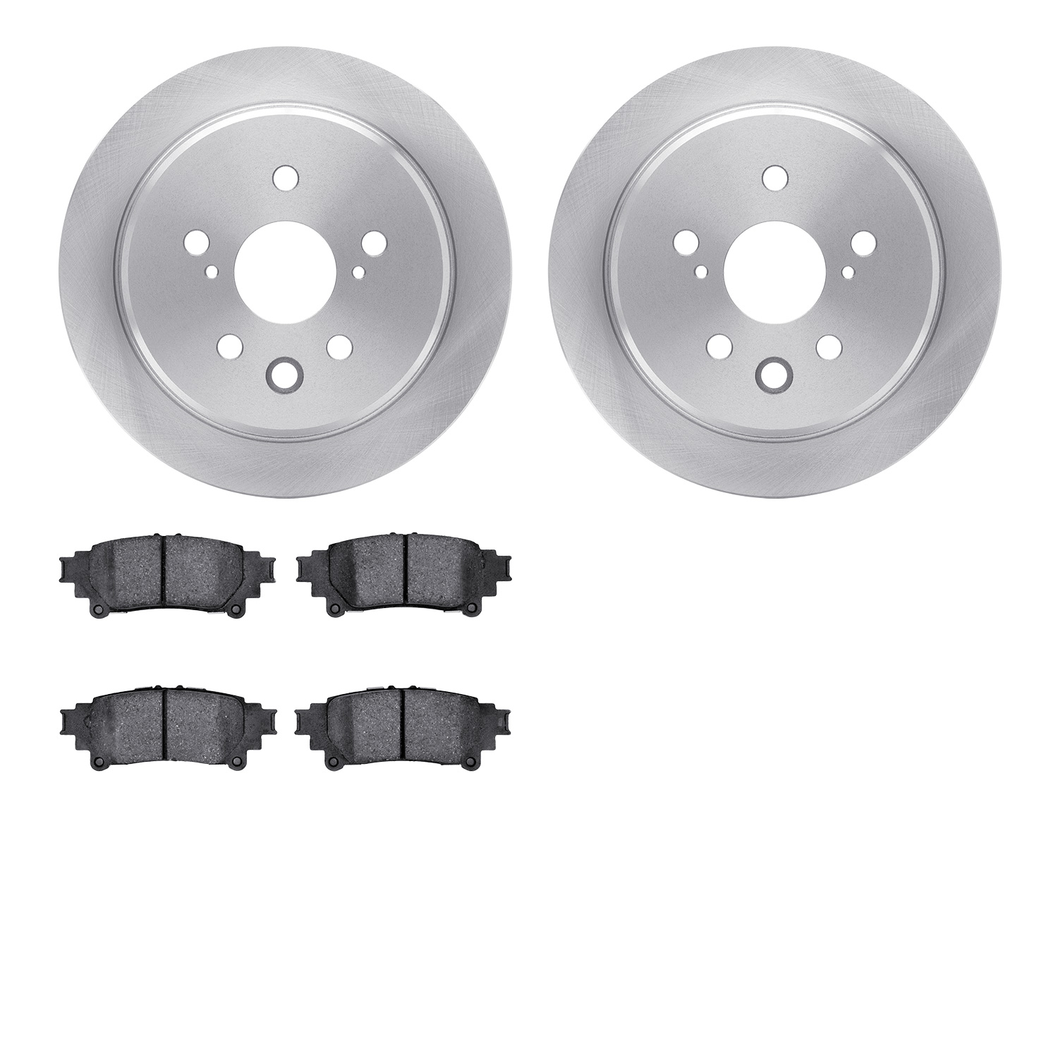 6302-75033 Brake Rotors with 3000-Series Ceramic Brake Pads Kit, 2014-2015 Lexus/Toyota/Scion, Position: Rear