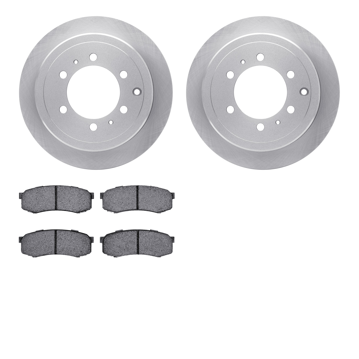 6302-76098 Brake Rotors with 3000-Series Ceramic Brake Pads Kit, 1993-1997 Lexus/Toyota/Scion, Position: Rear