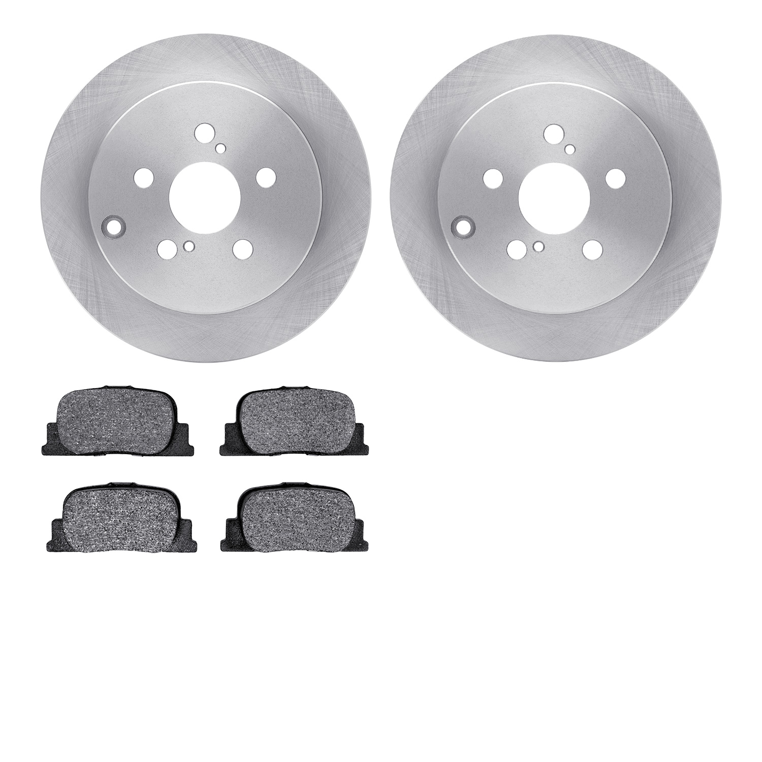 6302-76129 Brake Rotors with 3000-Series Ceramic Brake Pads Kit, 2005-2010 Lexus/Toyota/Scion, Position: Rear