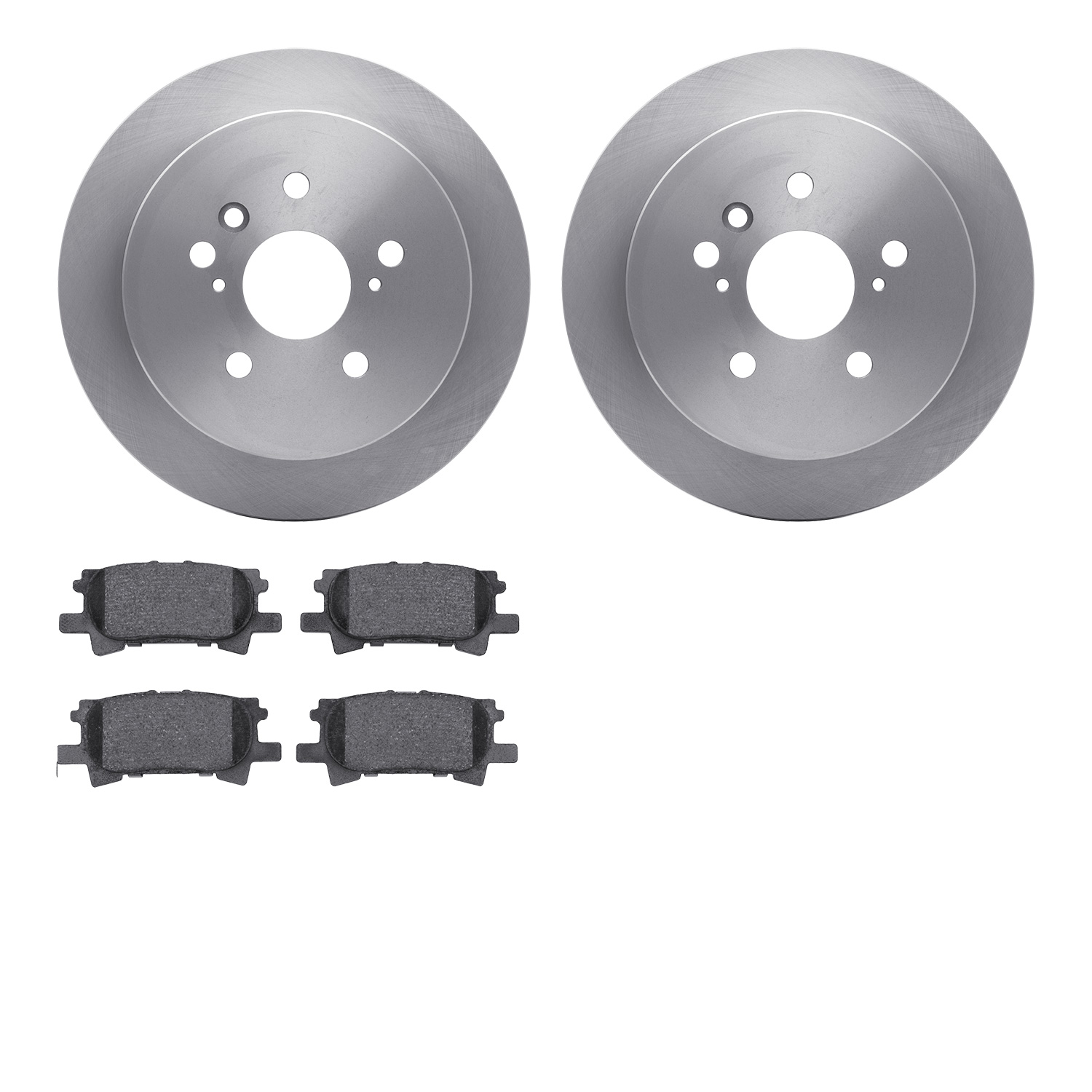 6302-76150 Brake Rotors with 3000-Series Ceramic Brake Pads Kit, 2004-2009 Lexus/Toyota/Scion, Position: Rear