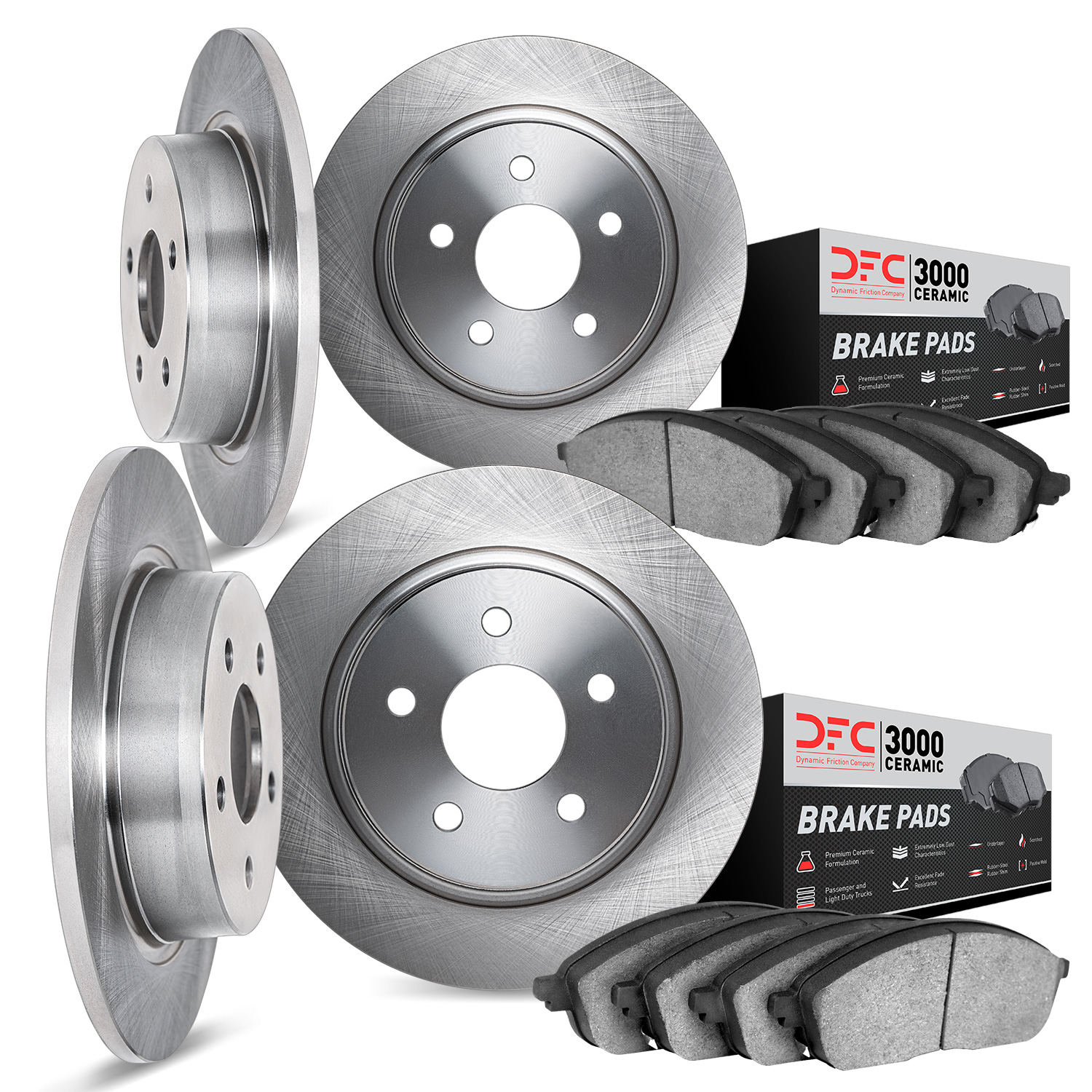 6304-31031 Brake Rotors with 3000-Series Ceramic Brake Pads Kit, 1996-1998 BMW, Position: Front and Rear