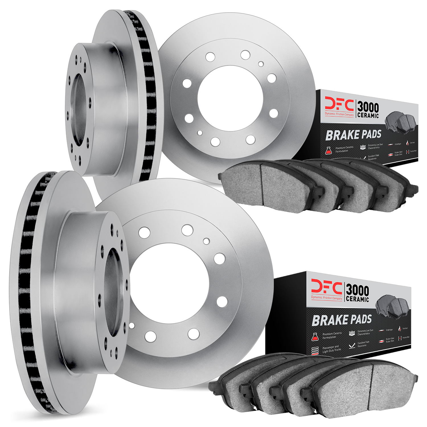 Brake Rotors with 3000-Series Ceramic Brake Pads Kit,