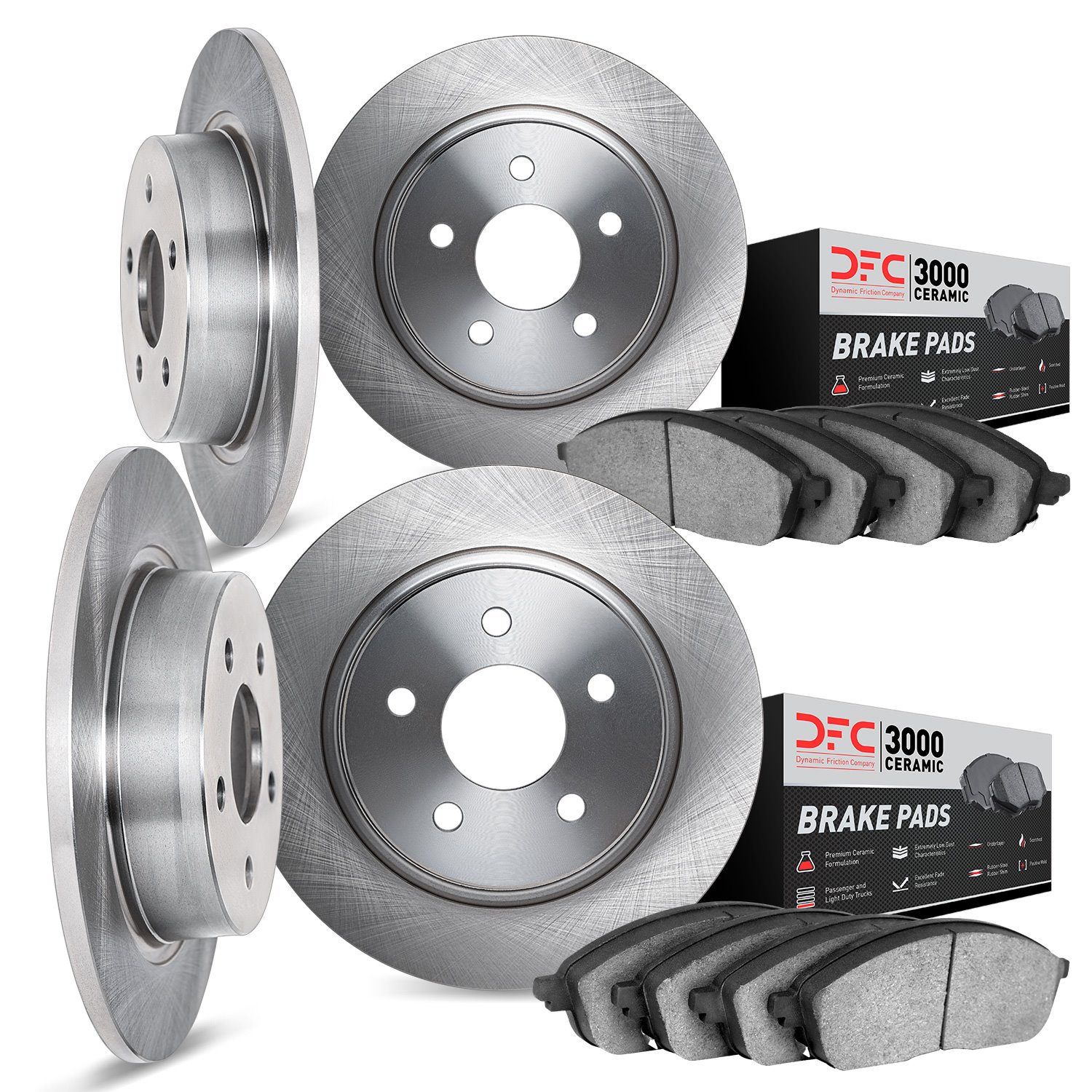 6304-52001 Brake Rotors with 3000-Series Ceramic Brake Pads Kit, 1984-1987 GM, Position: Front and Rear