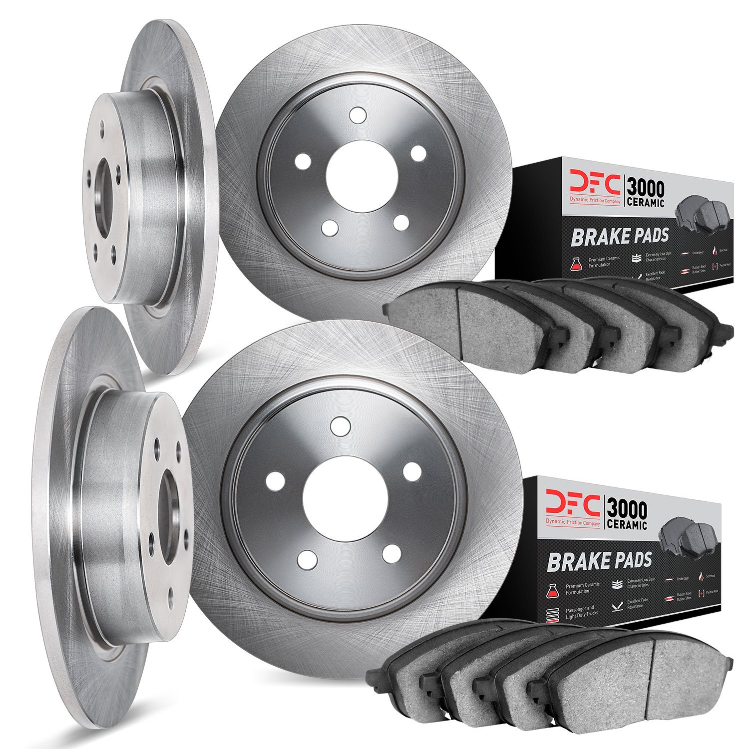 6304-63006 Brake Rotors with 3000-Series Ceramic Brake Pads Kit, 1965-1973 Mercedes-Benz, Position: Front and Rear