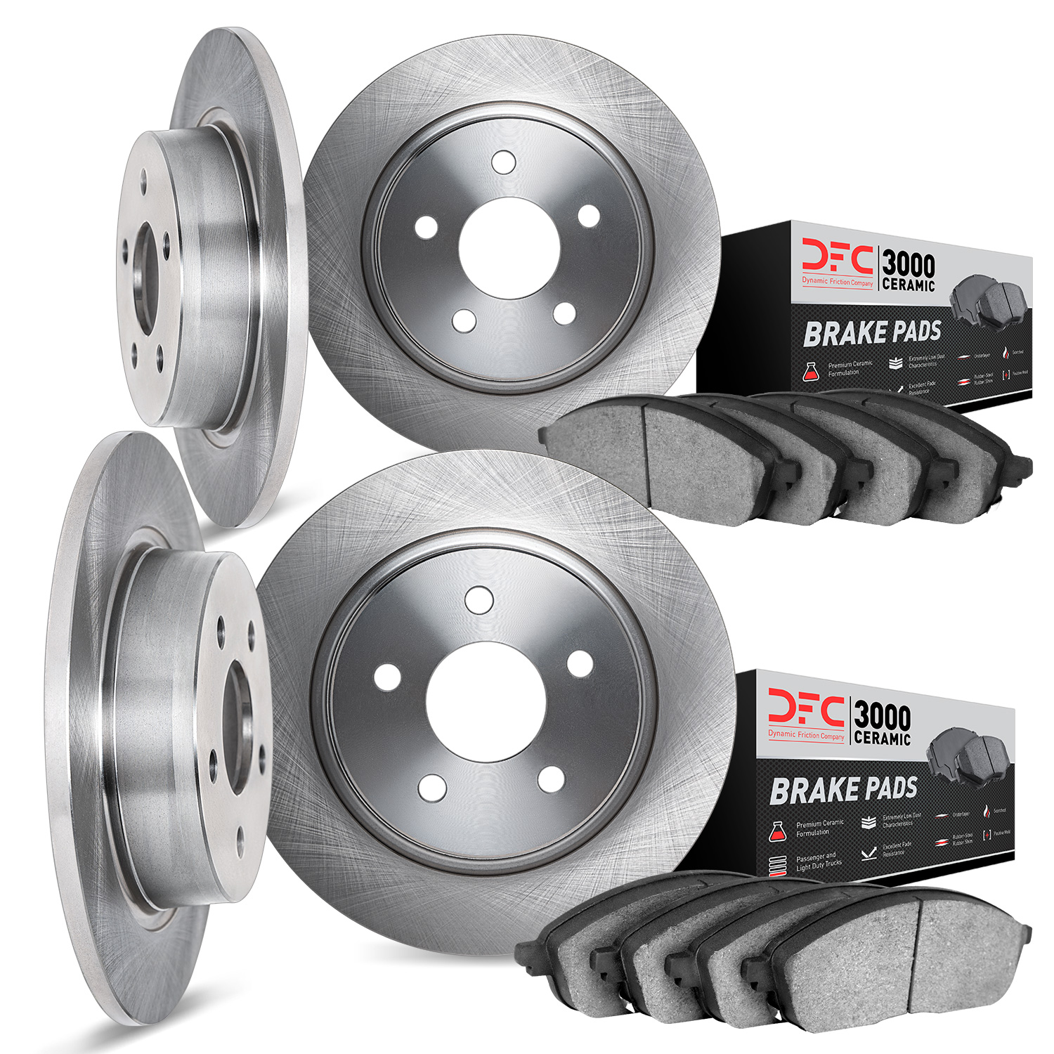 Brake Rotors with 3000-Series Ceramic Brake Pads Kit,