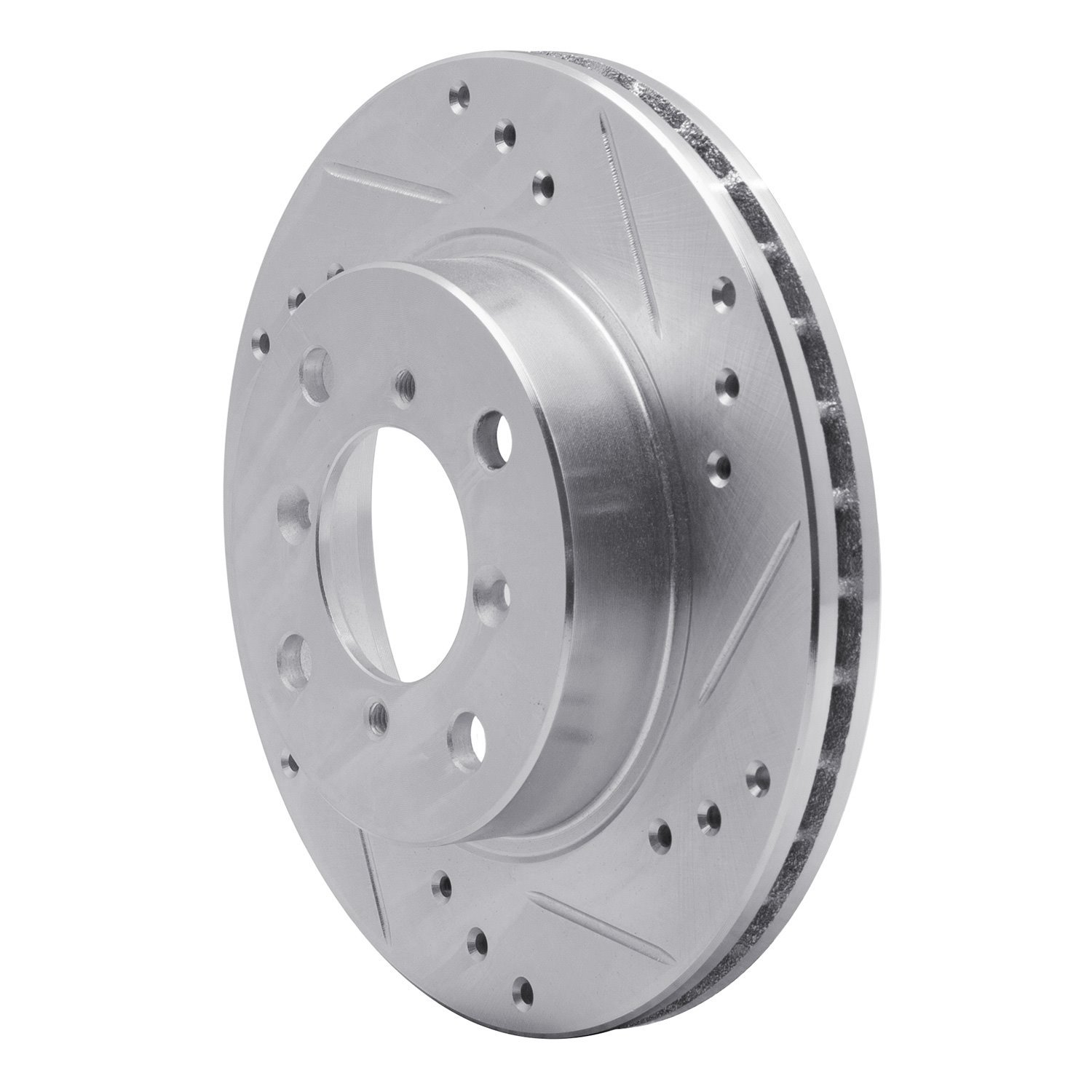 631-01002R Drilled/Slotted Brake Rotor [Silver], 1995-2002 Suzuki, Position: Front Right