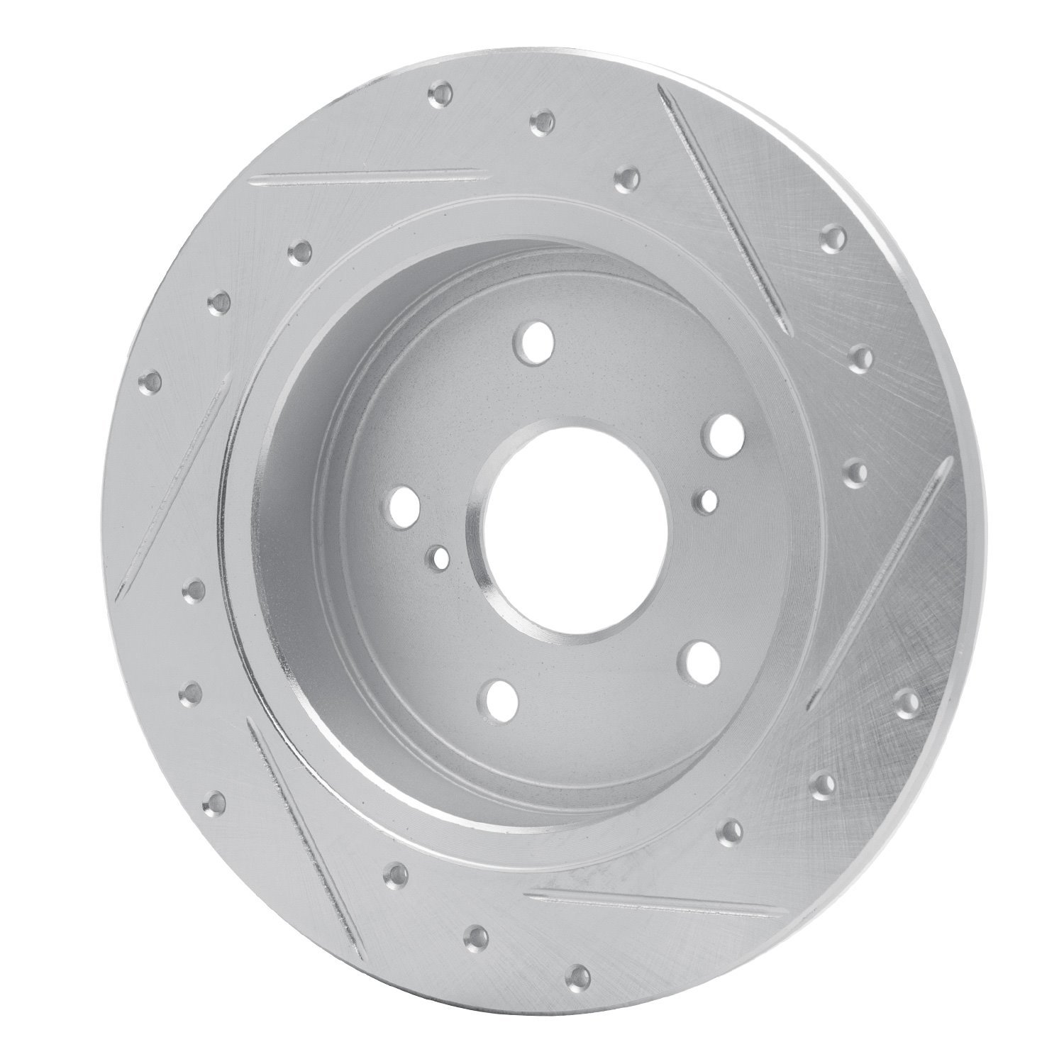 631-01006L Drilled/Slotted Brake Rotor [Silver], 2010-2013 Suzuki, Position: Rear Left