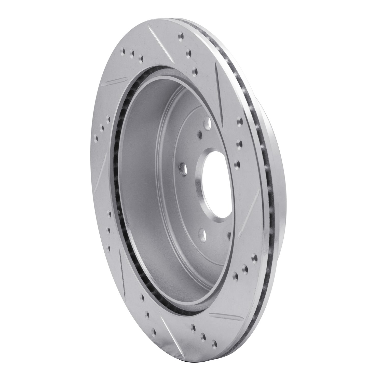 631-01015L Drilled/Slotted Brake Rotor [Silver], 2009-2017 Suzuki, Position: Rear Left