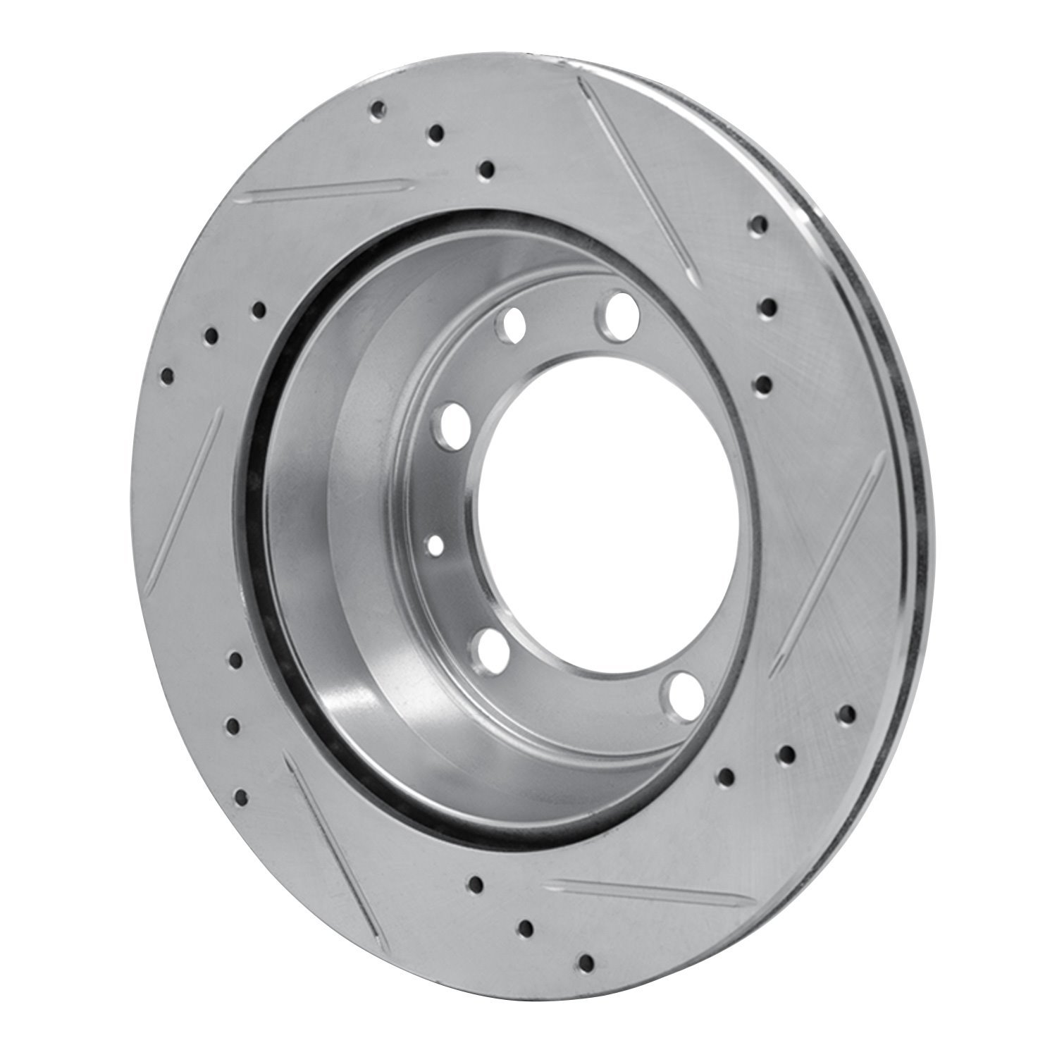 631-02006L Drilled/Slotted Brake Rotor [Silver], 1977-1988 Porsche, Position: Rear Left